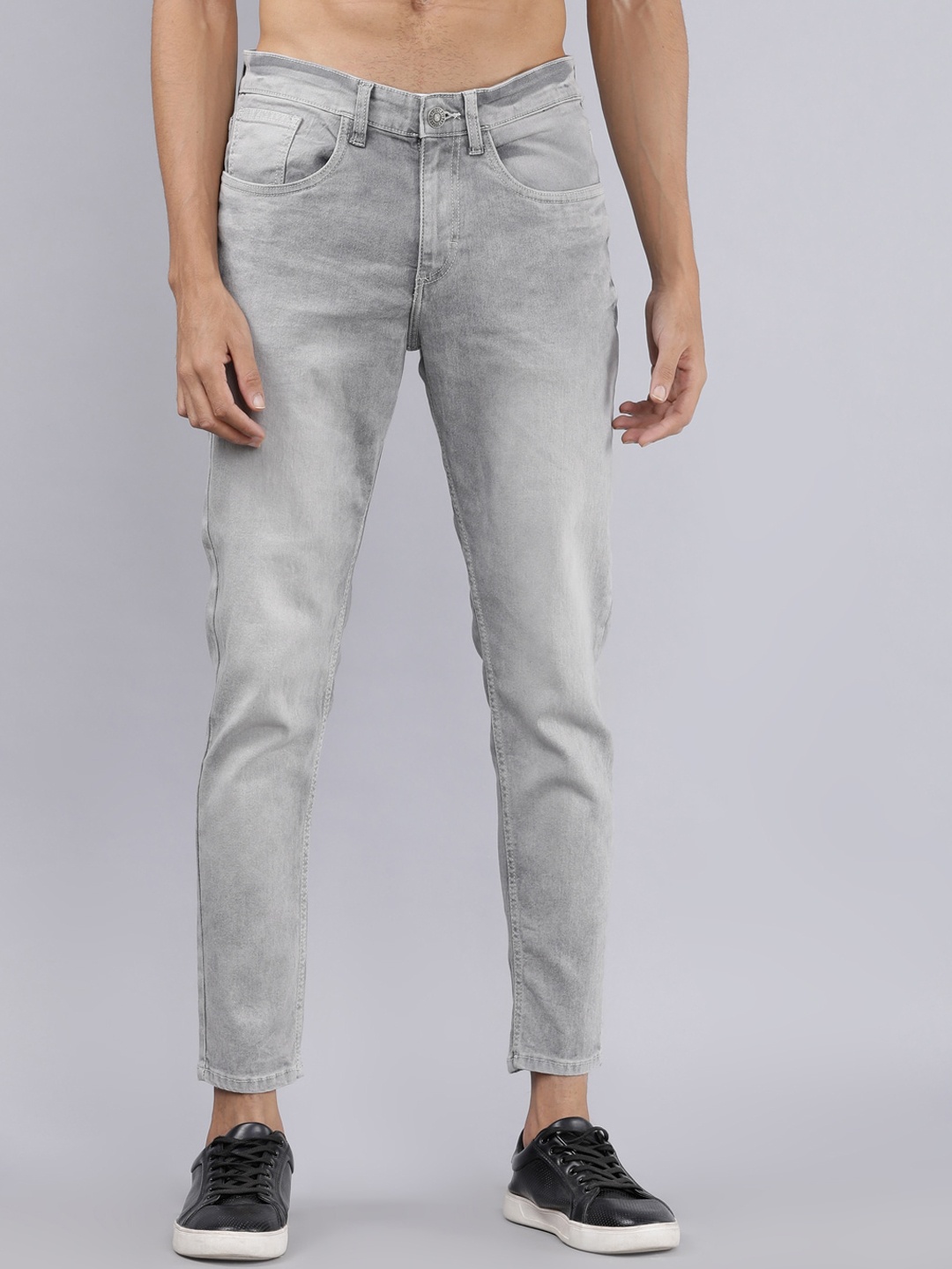 

HIGHLANDER Men Grey Tapered Fit Mid-Rise Clean Look Stretchable Jeans