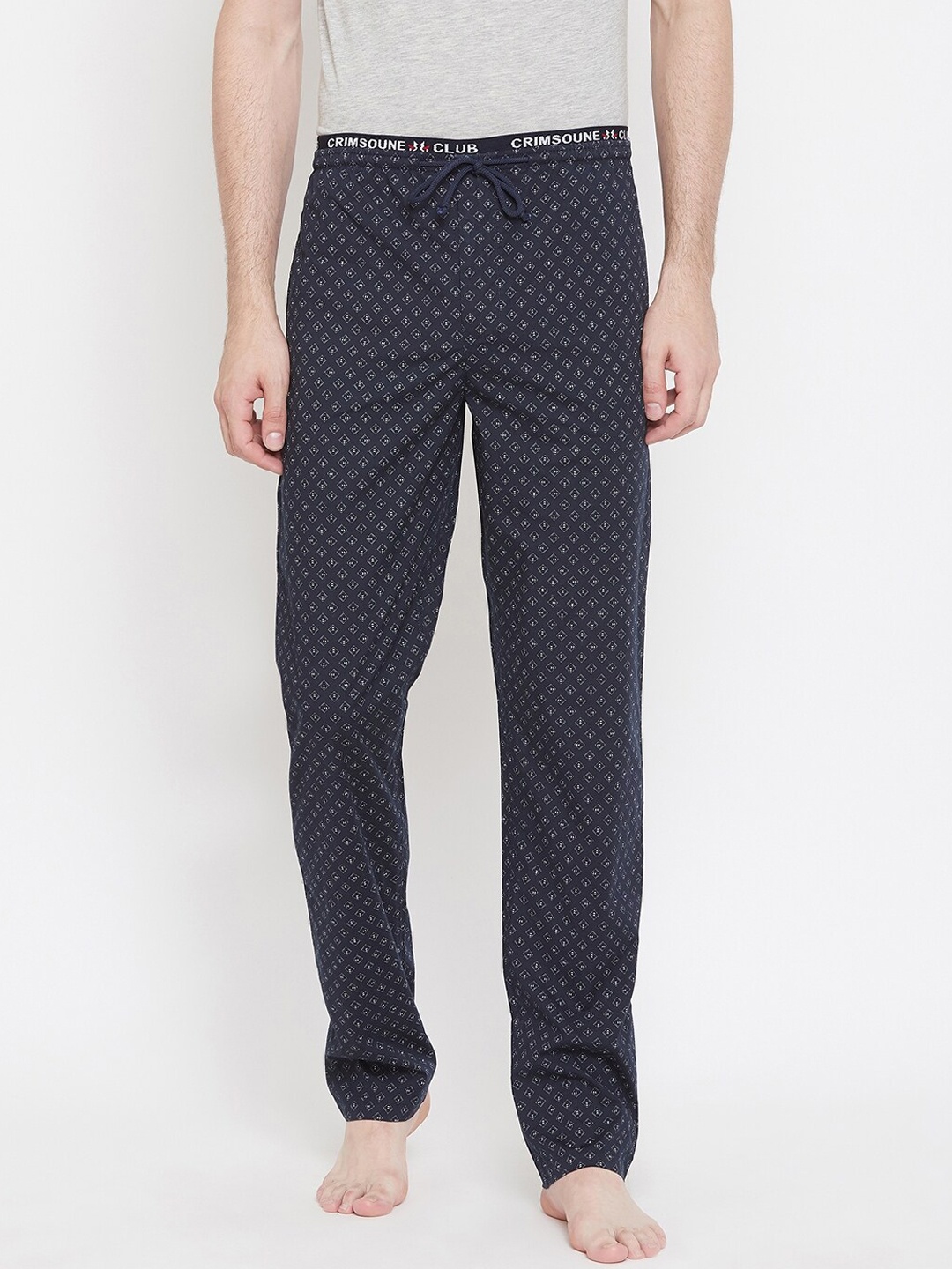 

Crimsoune Club Men Navy Blue Printed Lounge Pants