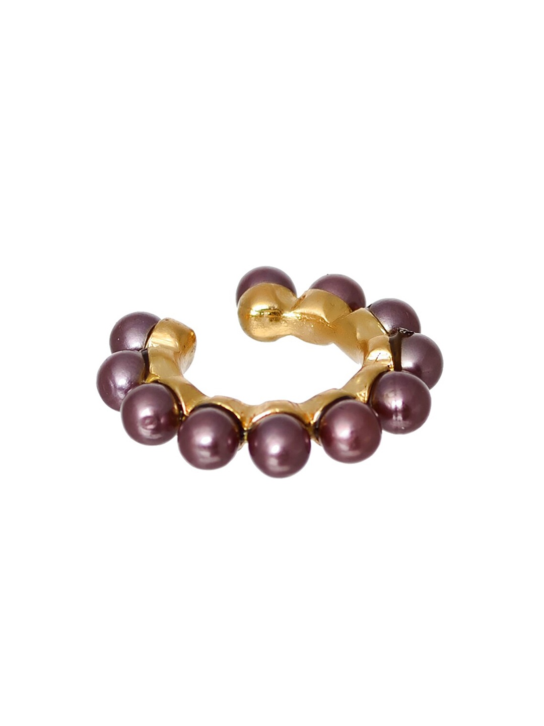 

AQUASTREET Purple & Gold-Plated Pearl Single Ear Cuff Earring