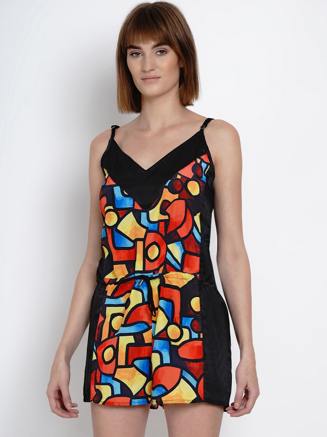 

EROTISSCH Women Black & Red Printed Night suit