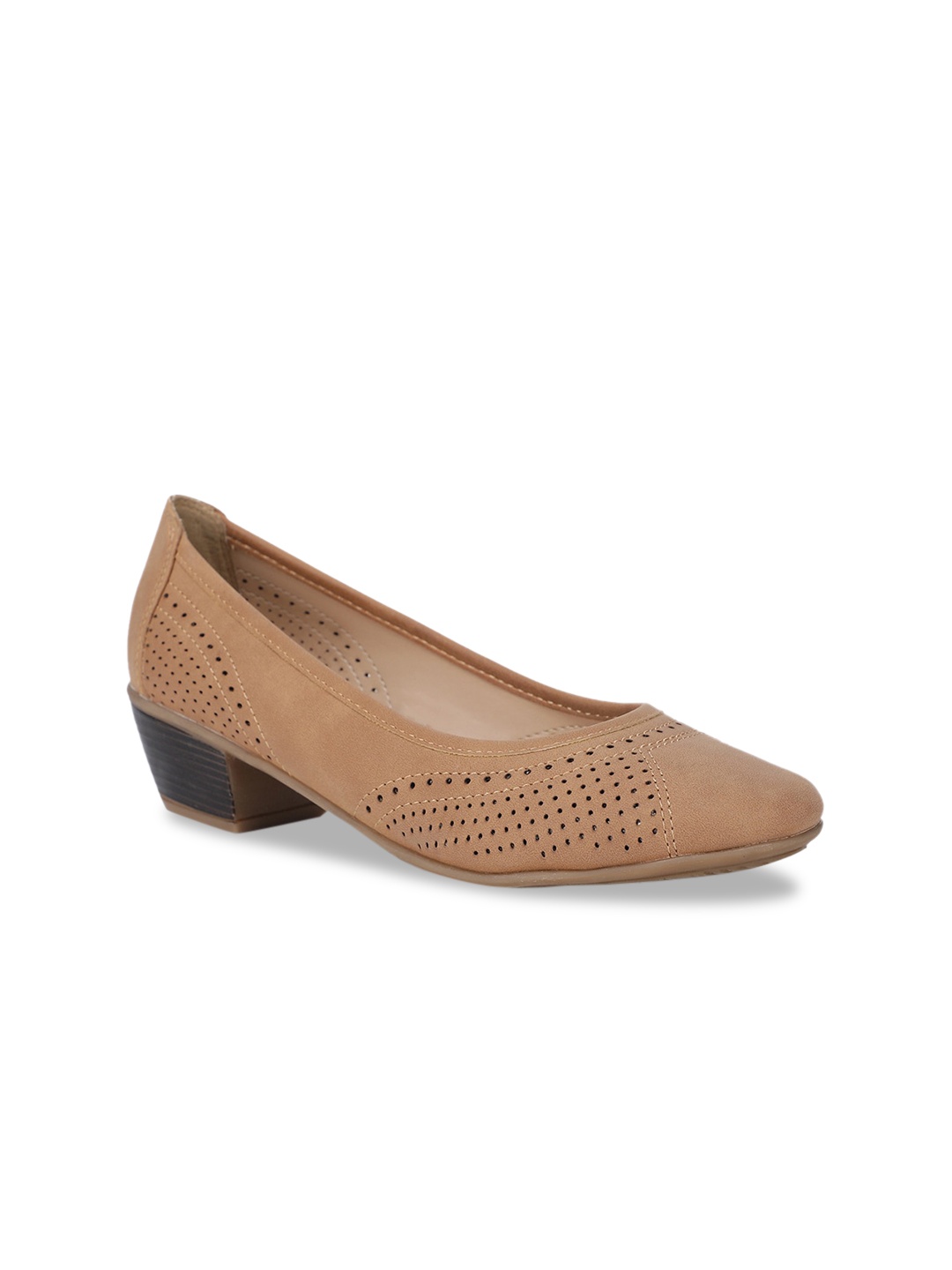 

Bata Women Brown Textured Pumps