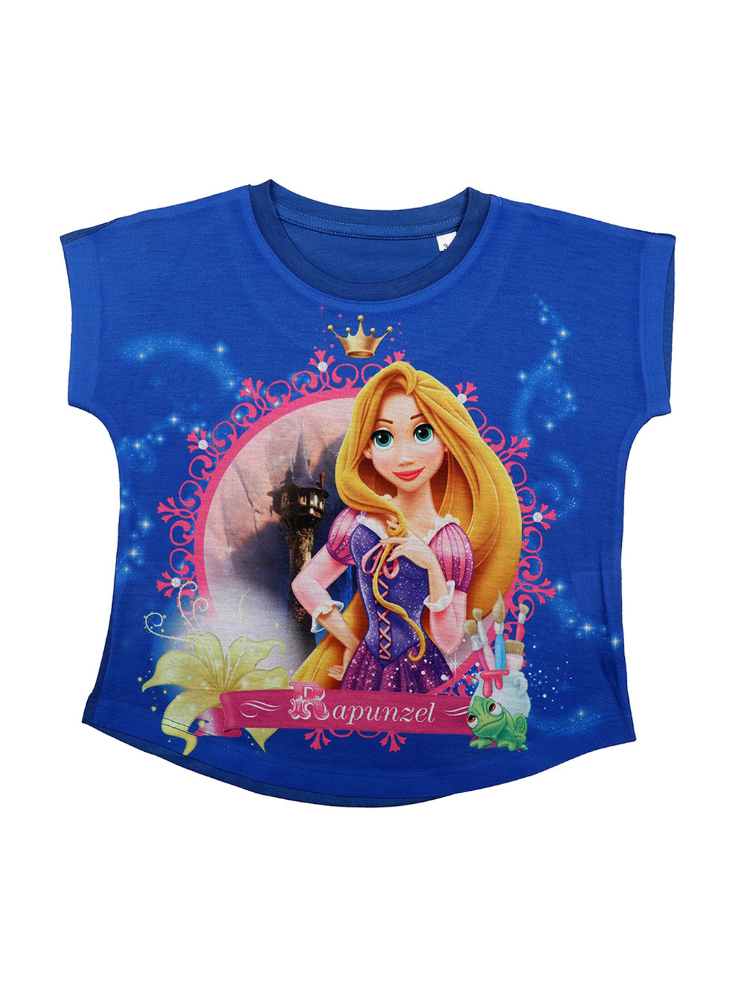 

Disney by Wear Your Mind Girls Blue Princess Printed Top