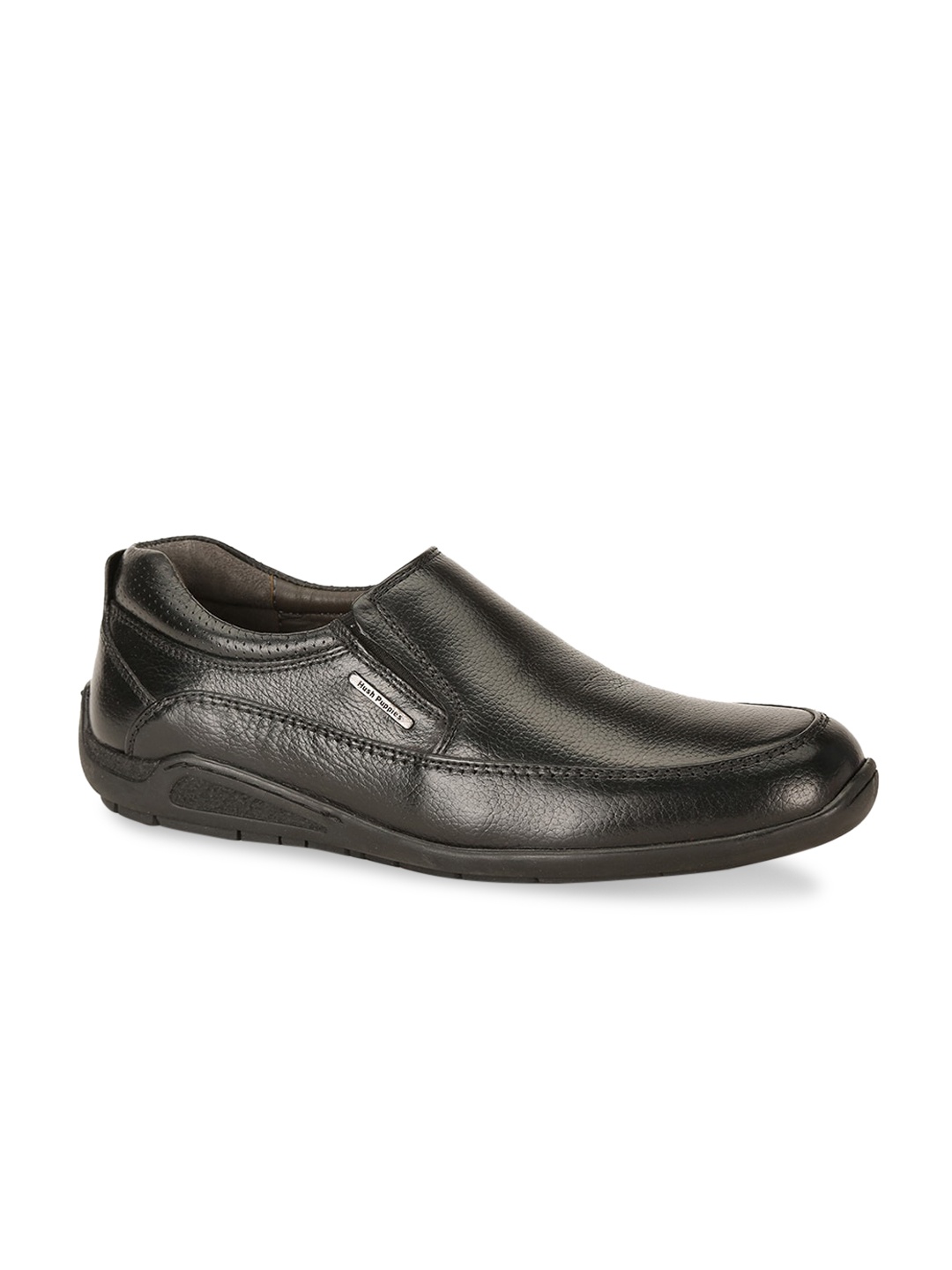 

Hush Puppies Men Black Solid Leather Formal Slip-Ons