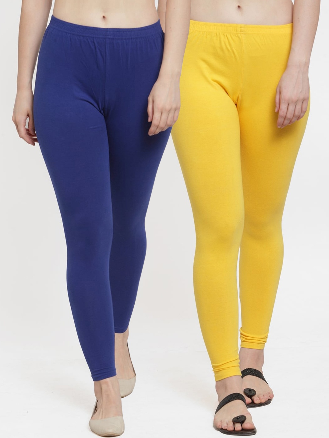 

GRACIT Women Pack Of 2 Solid Leggings, Blue