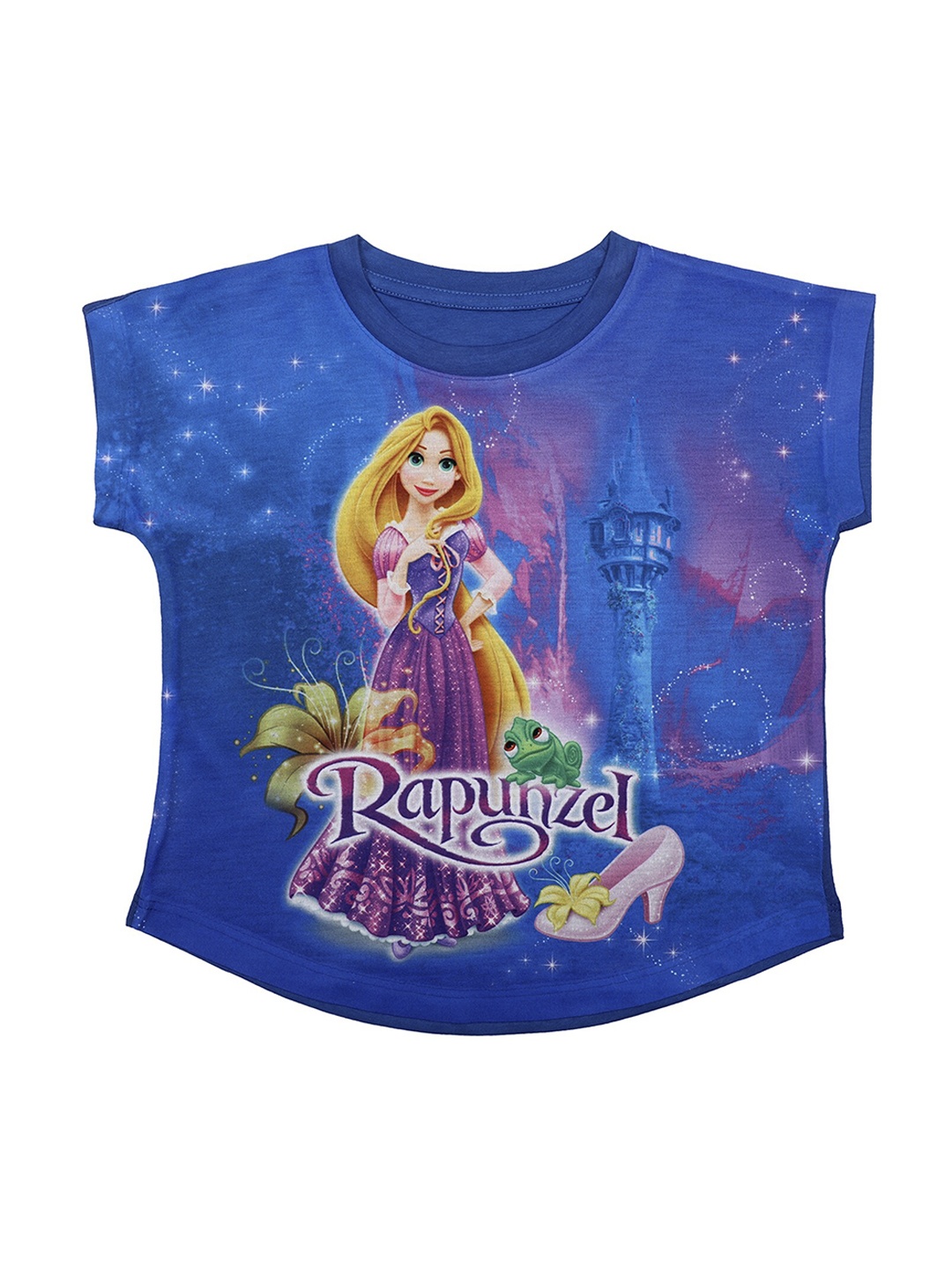 

Disney by Wear Your Mind Girls Blue Princess Printed Top