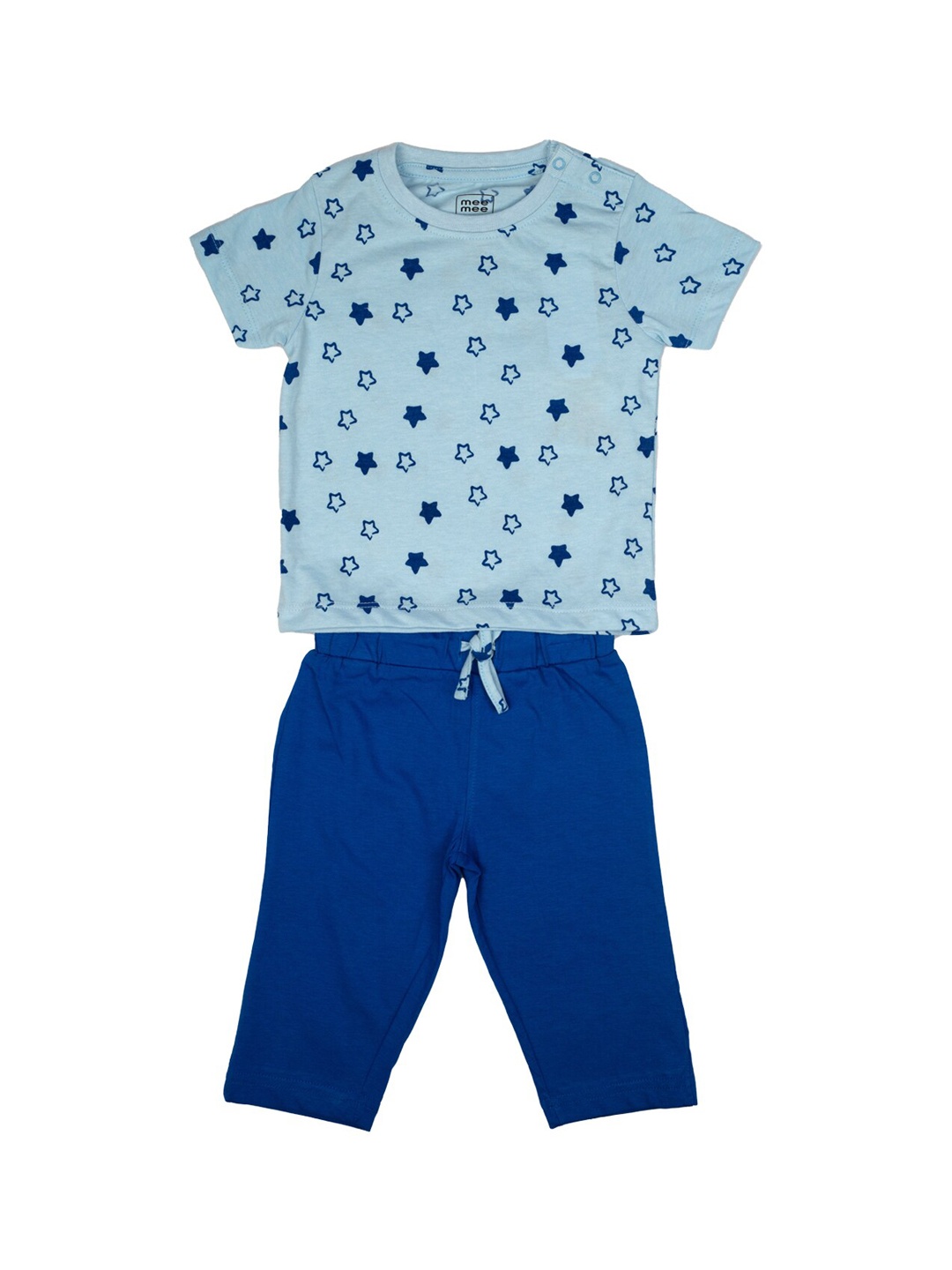 MeeMee Boys Blue Printed Night suit