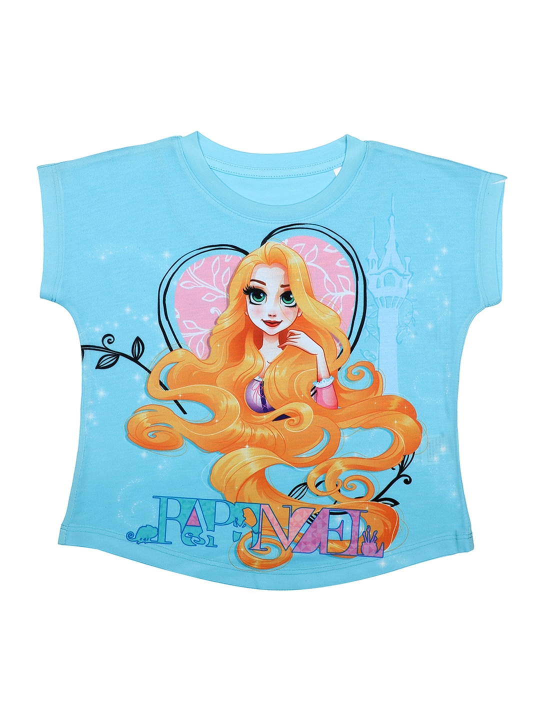 

Disney by Wear Your Mind Girls Blue Princess Printed Top