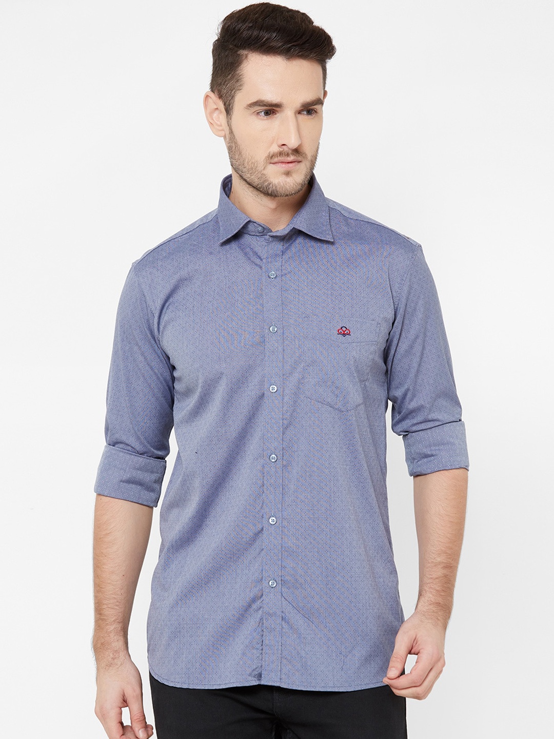 

Donzell Men Blue Comfort Regular Fit Printed Casual Shirt