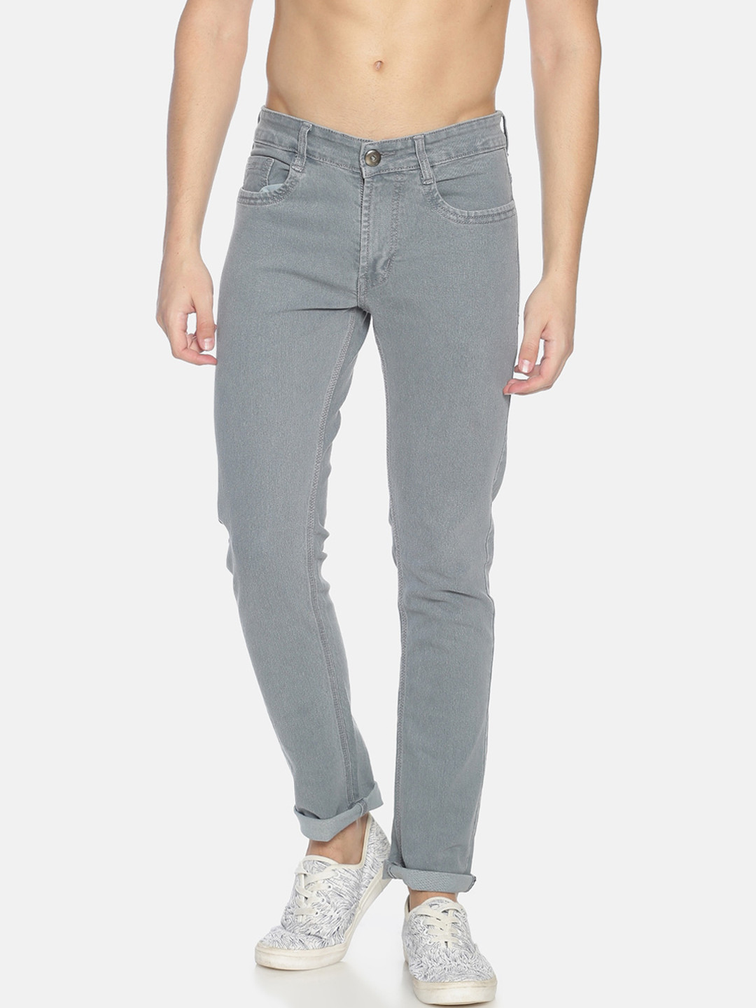 

IVOC Men Grey Skinny Fit Mid-Rise Clean Look Stretchable Jeans