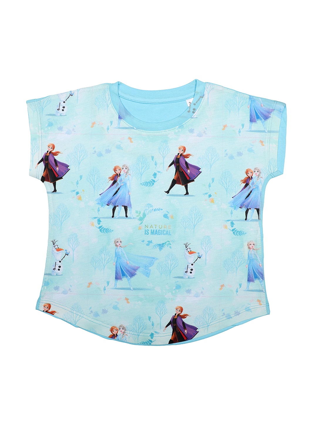 Disney by Wear Your Mind Girls Blue Princess Printed Top