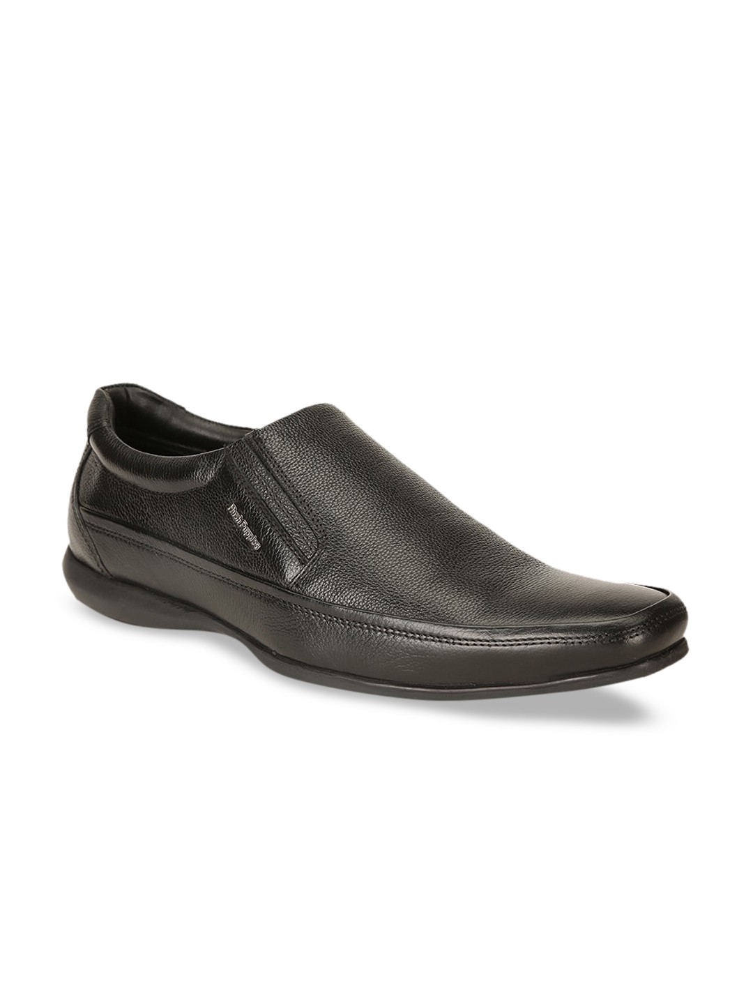 

Hush Puppies Men Black Solid Leather Formal Slip-Ons