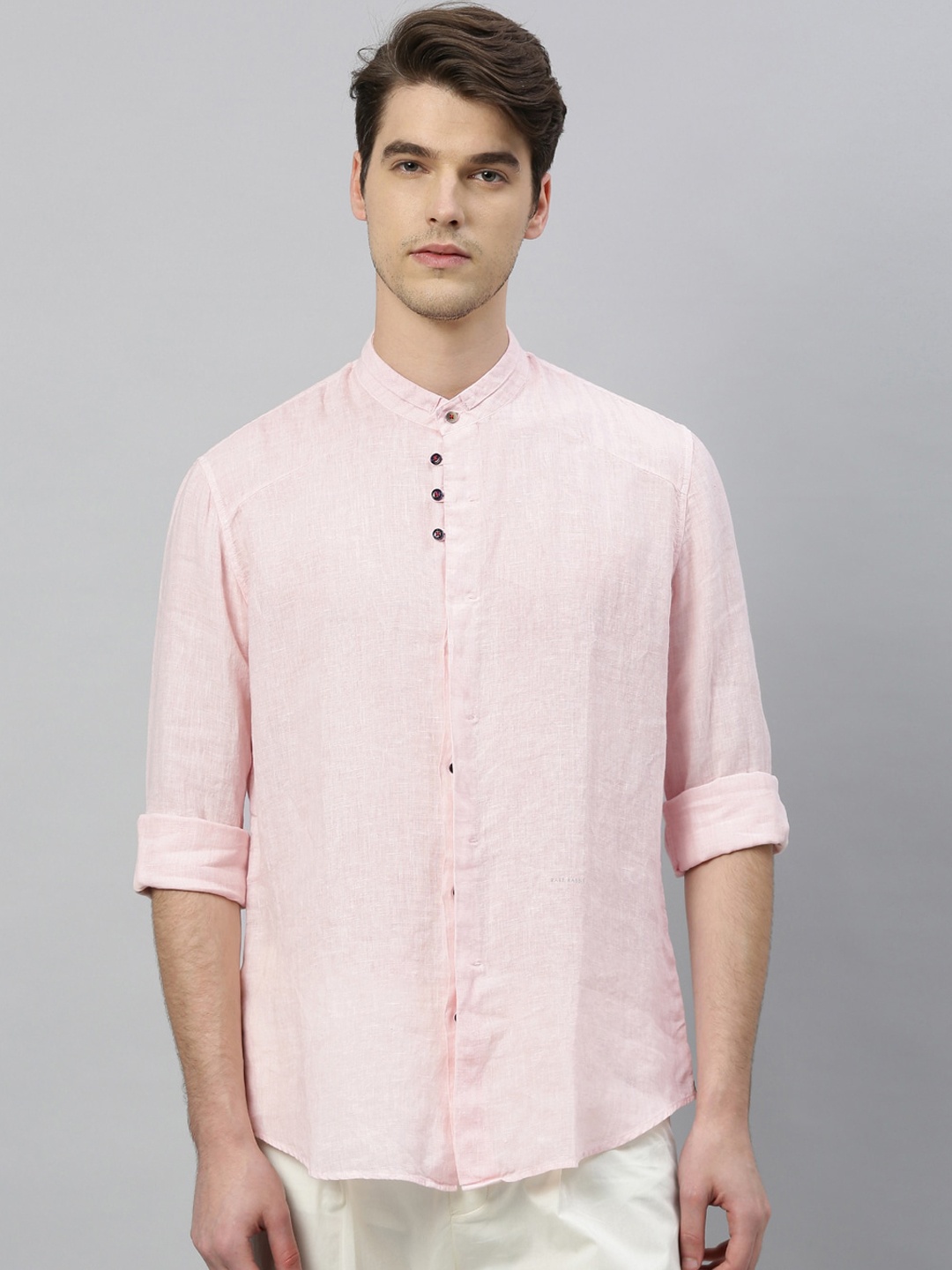 

RARE RABBIT Men Pink Regular Fit Solid Casual Shirt