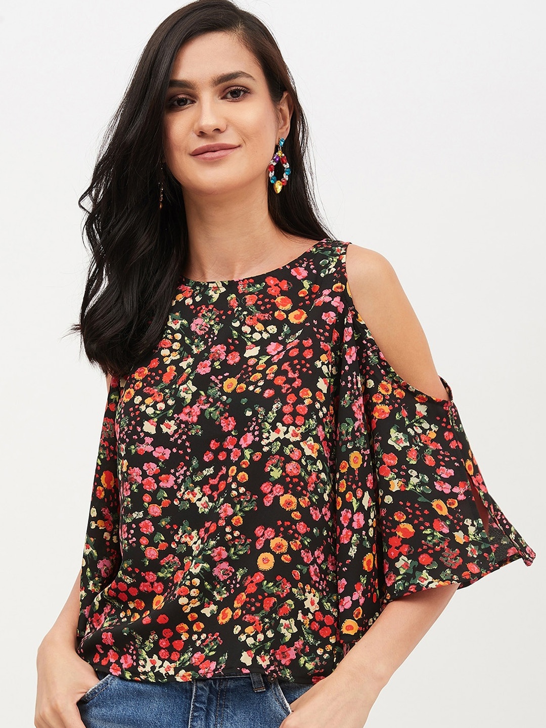 

Harpa Women Black Printed Top