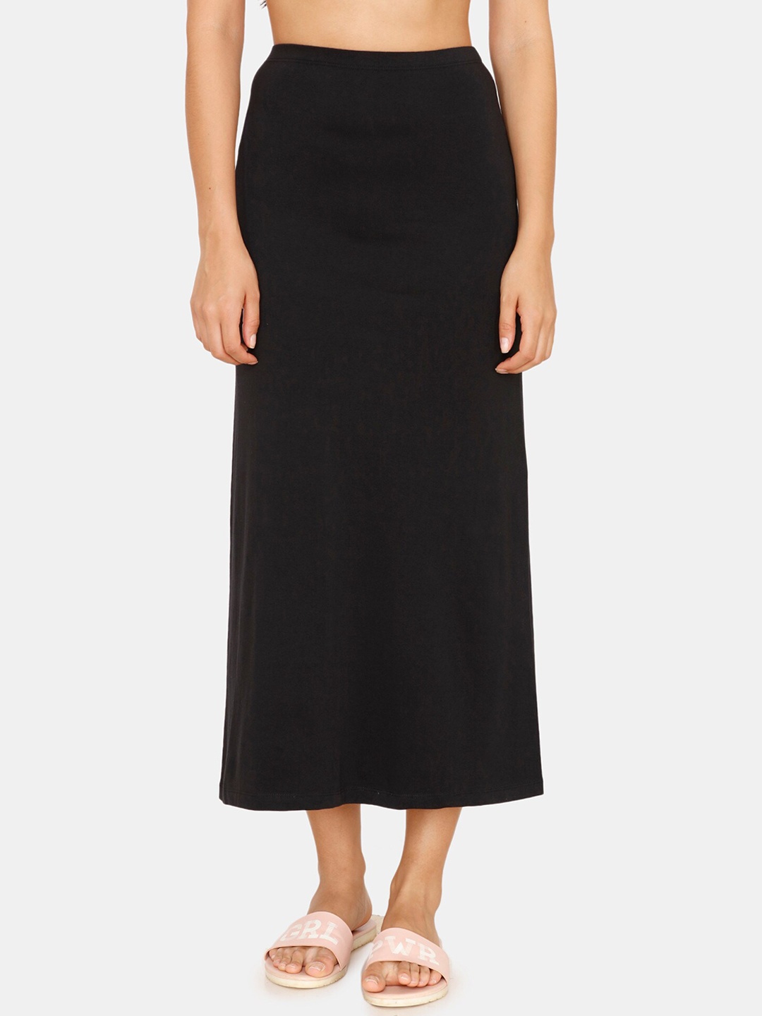 

Zivame Black Straight Midi Skirt