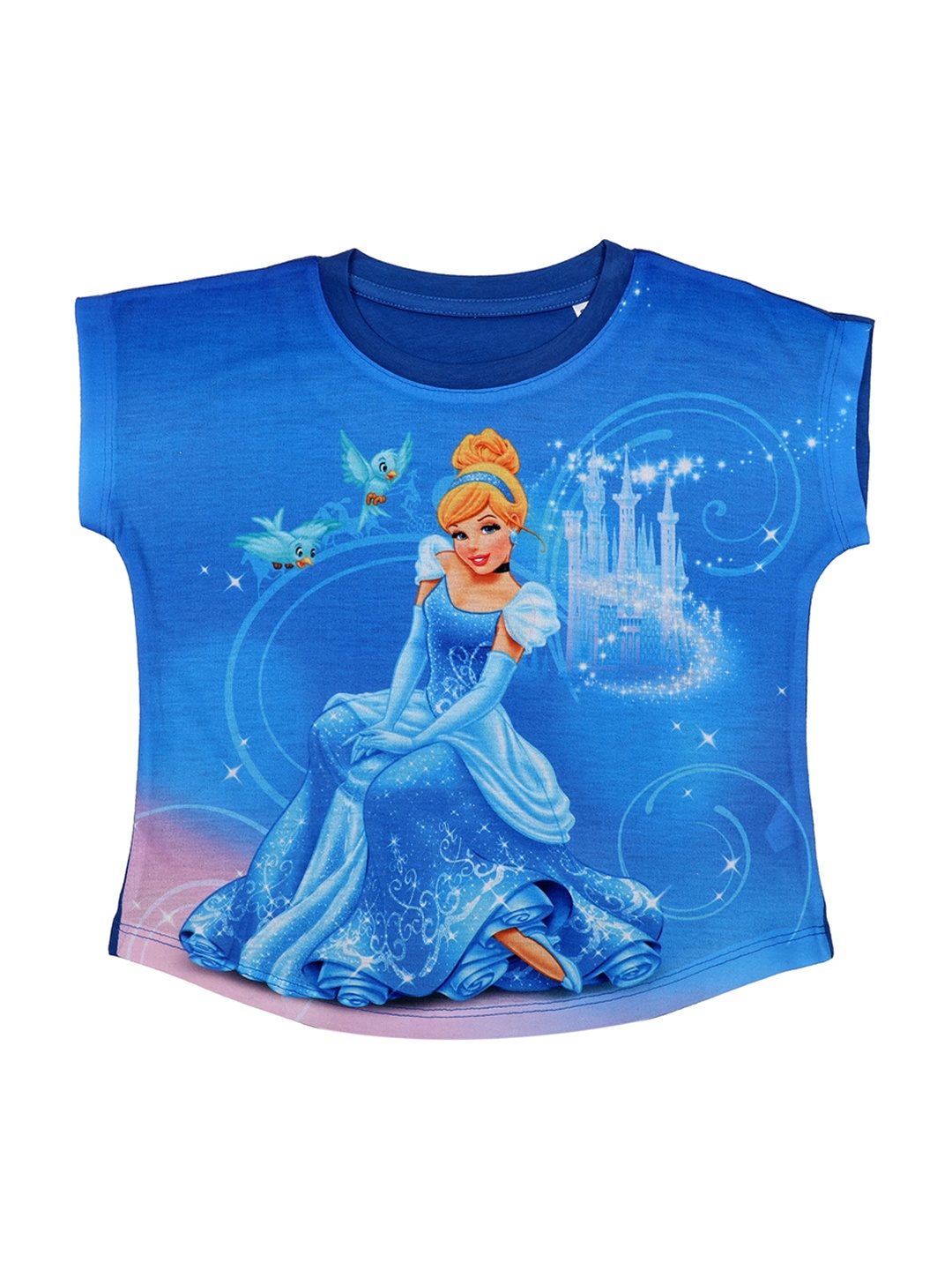

Disney by Wear Your Mind Girls Blue Cinderella Printed Top