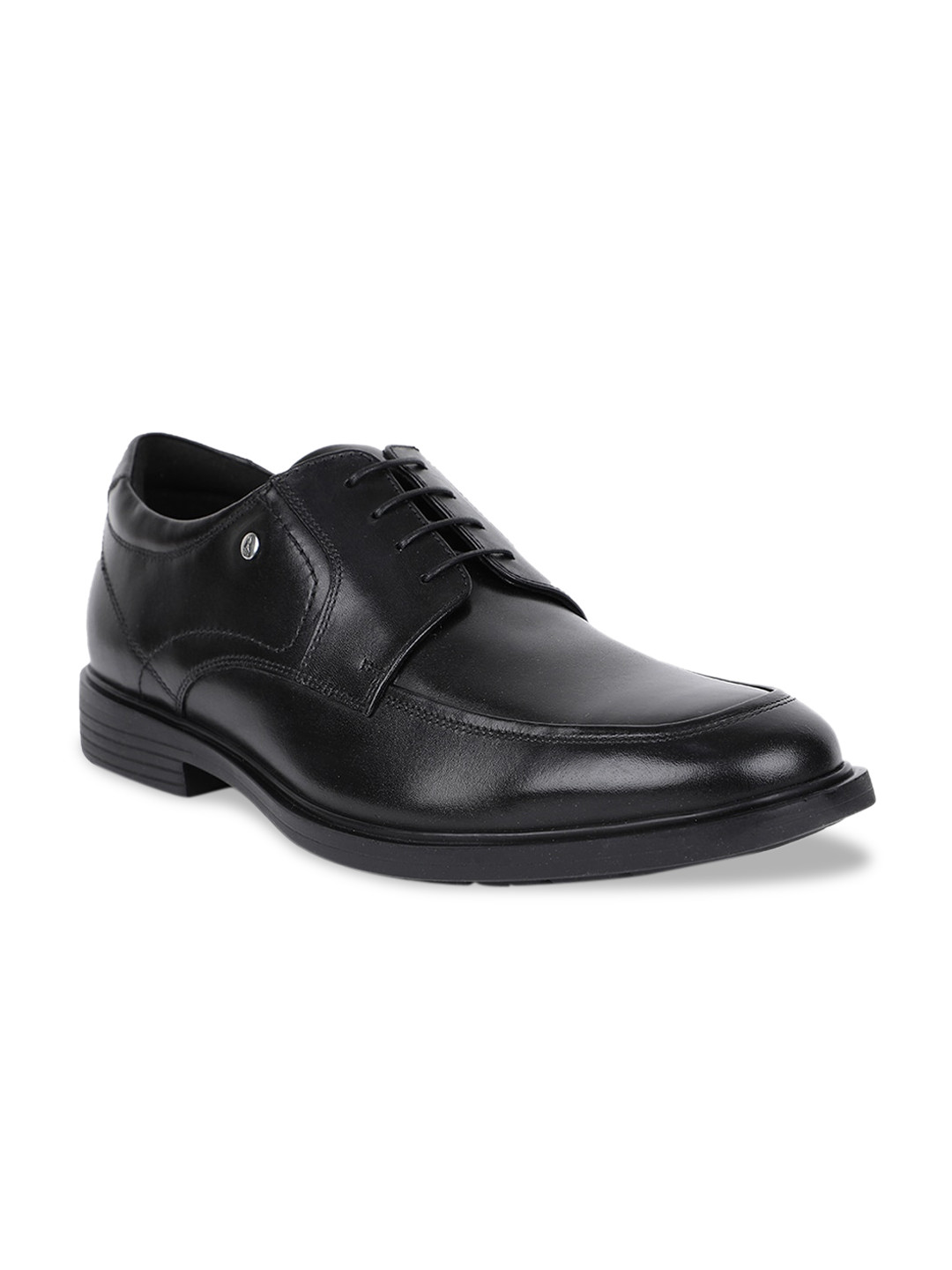 

Hush Puppies Men Black Solid Leather Formal Derbys