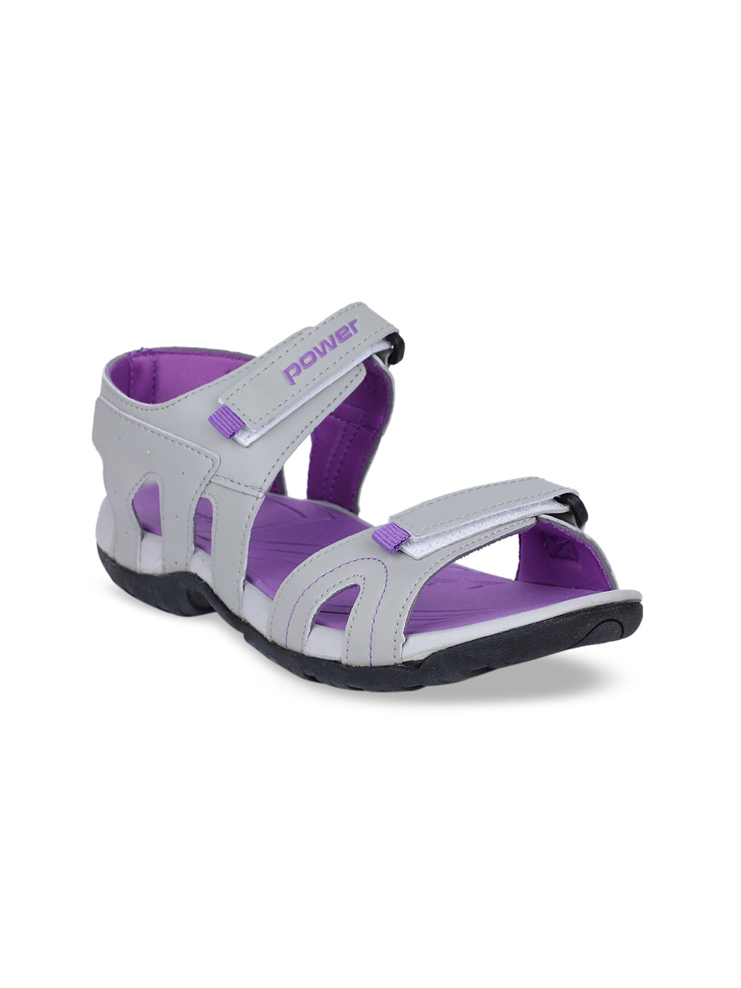 

Power Women Grey & Purple Solid Sports Sandals