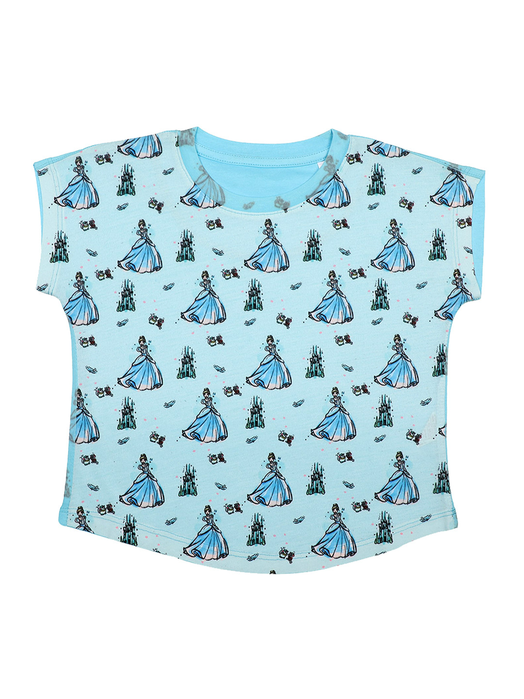 

Disney by Wear Your Mind Girls Blue Princess Printed Top