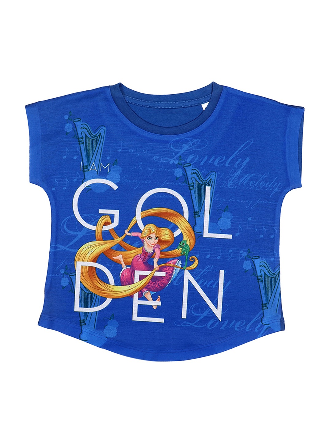 Disney by Wear Your Mind Girls Blue Princess Printed Top