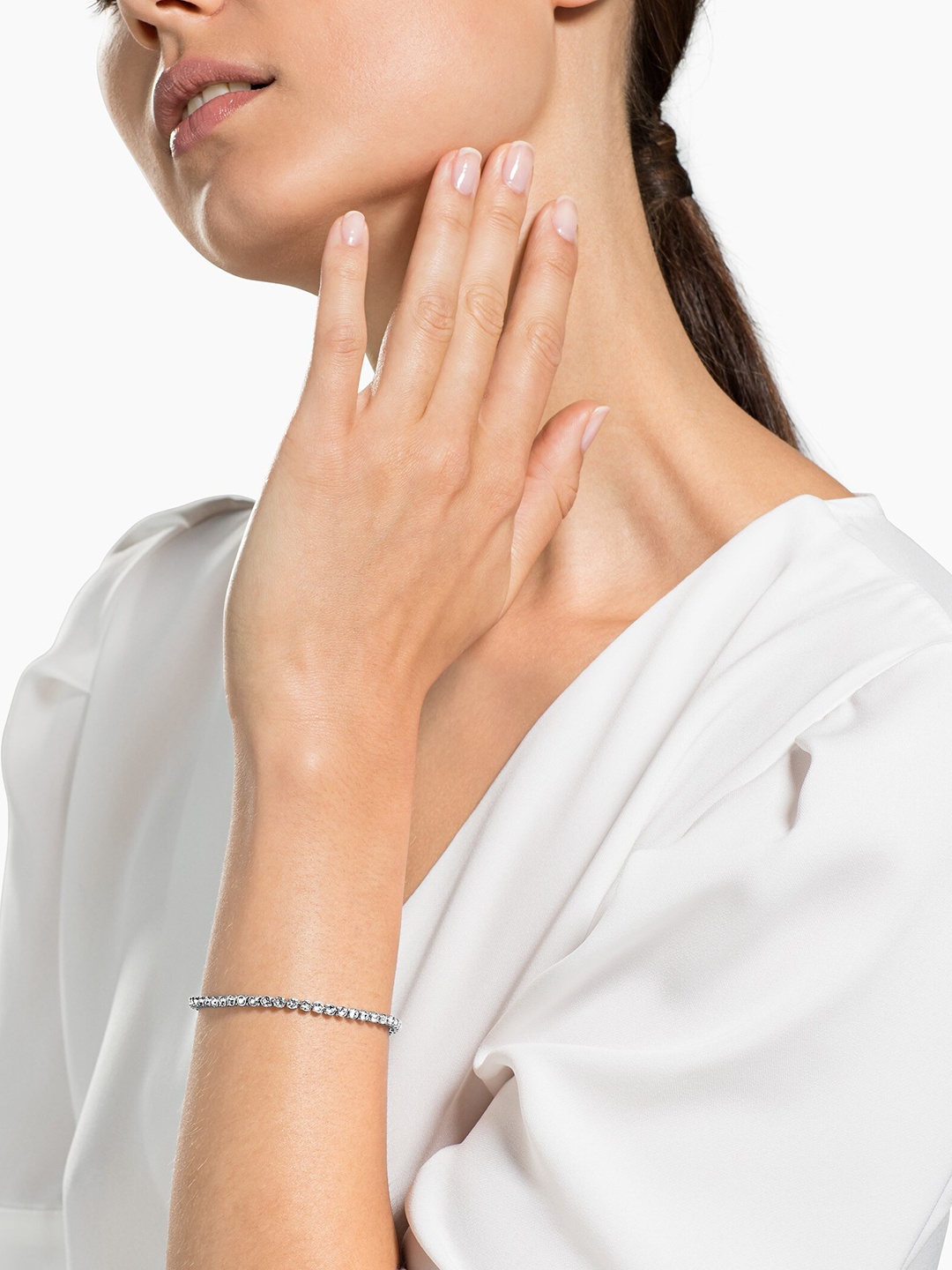 SWAROVSKI Rhodium-Plated White Emily Bracelet