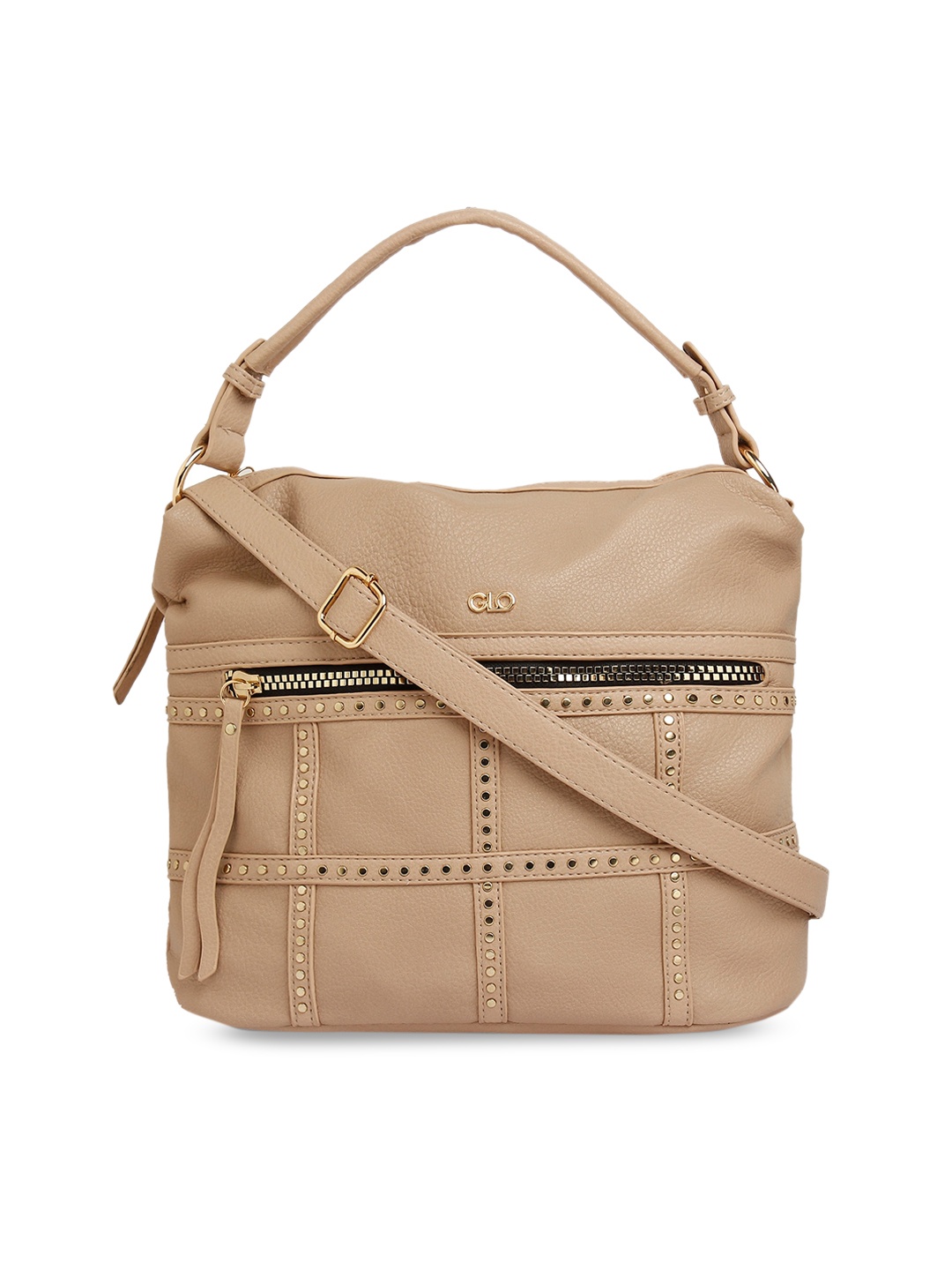 

Globus Beige Embellished Handheld Bag