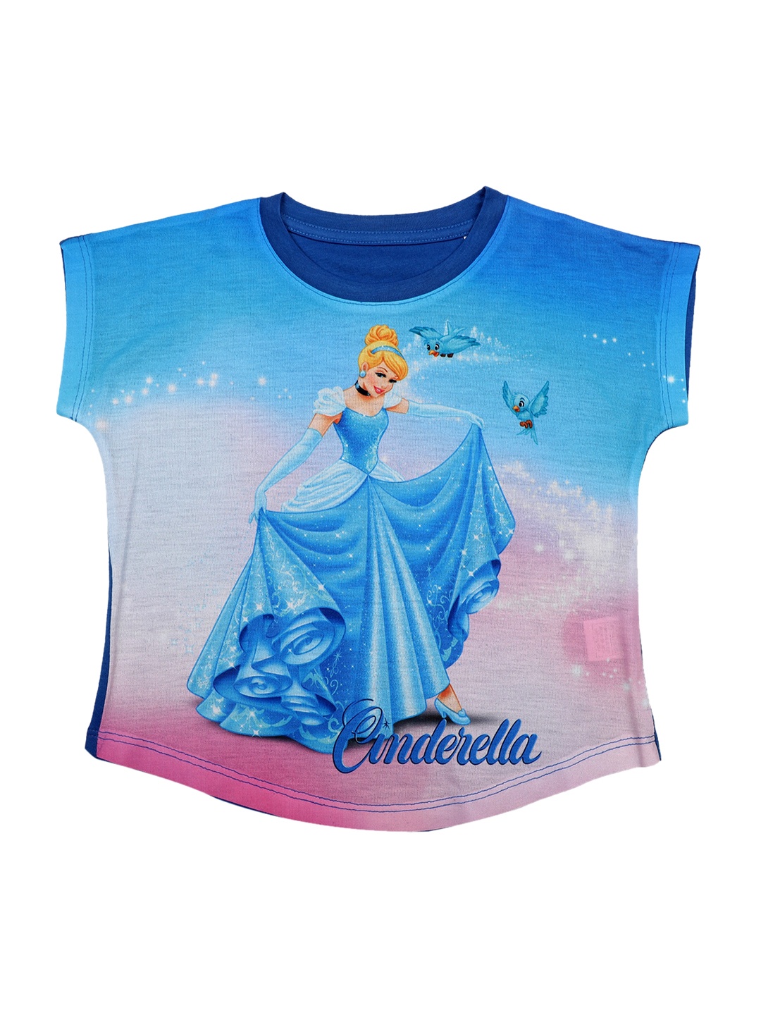

Disney by Wear Your Mind Girls Blue Princess Printed Top