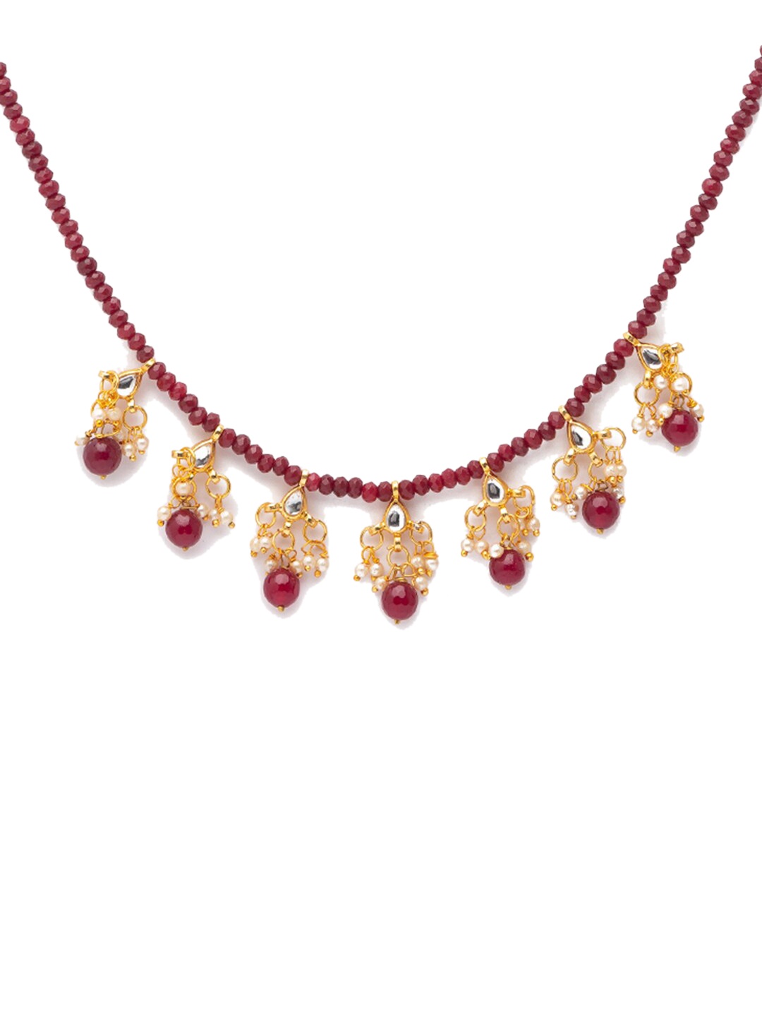 

Globus Gold-Plated & Red Statement Necklace