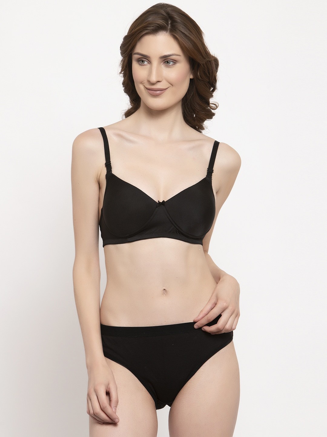 

PrettyCat Women Black Solid Lingerie Set PC-SET-6020