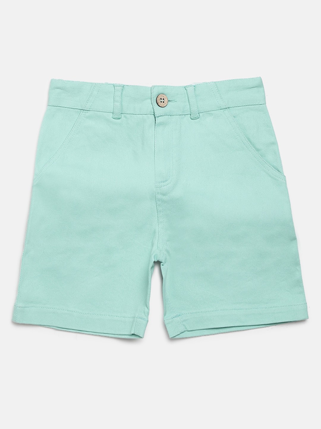 

Cherry Crumble Boys Sea Green Solid Regular Fit Regular Shorts