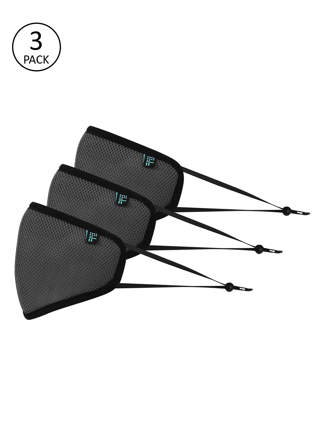 

Fresh Filter Unisex 3 Pcs Solid 6-Ply Anti-Pollution Reusable Cloth Masks, Black