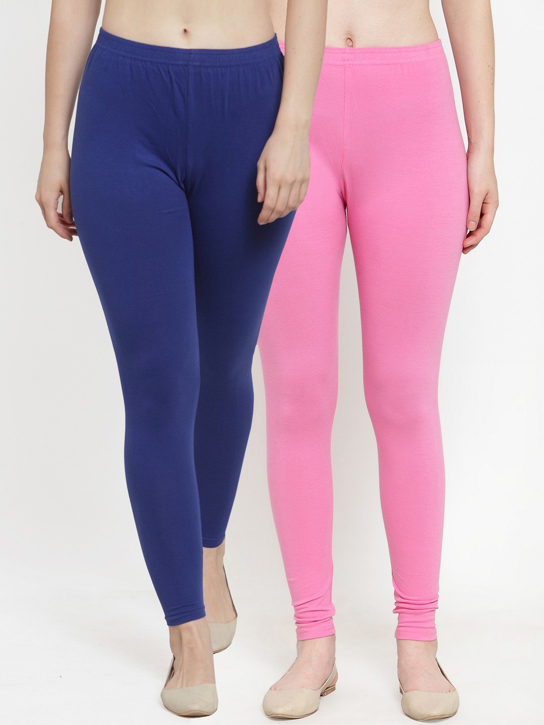 

GRACIT Women Pack Of 2 Solid Leggings, Navy blue
