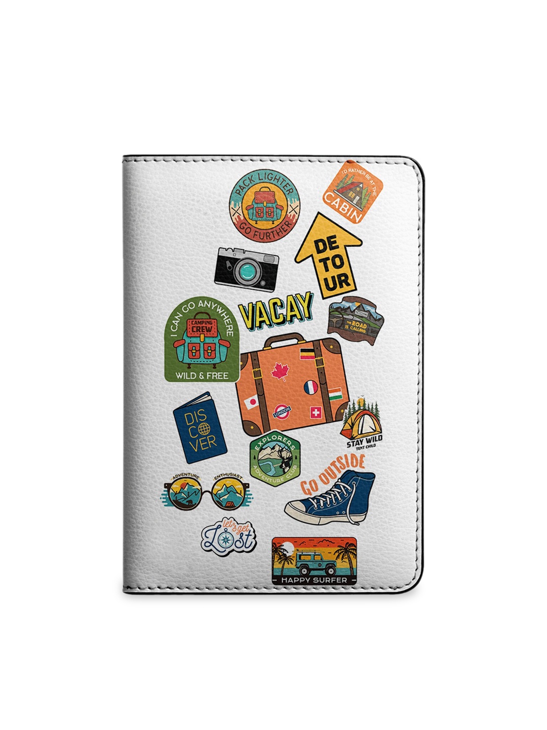

DailyObjects Women White Printed Passport Holder