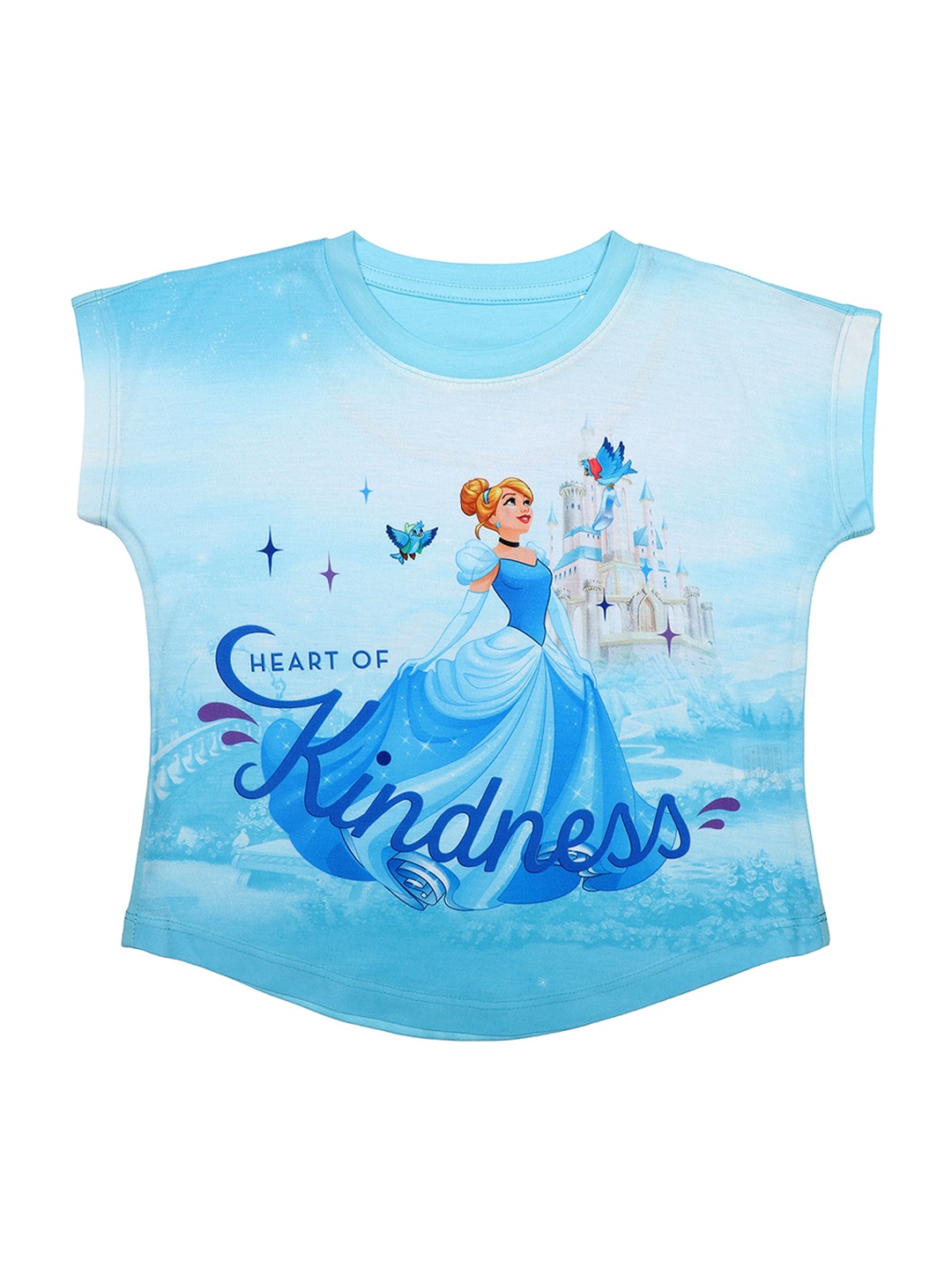 

Disney by Wear Your Mind Girls Blue Princess Printed Top