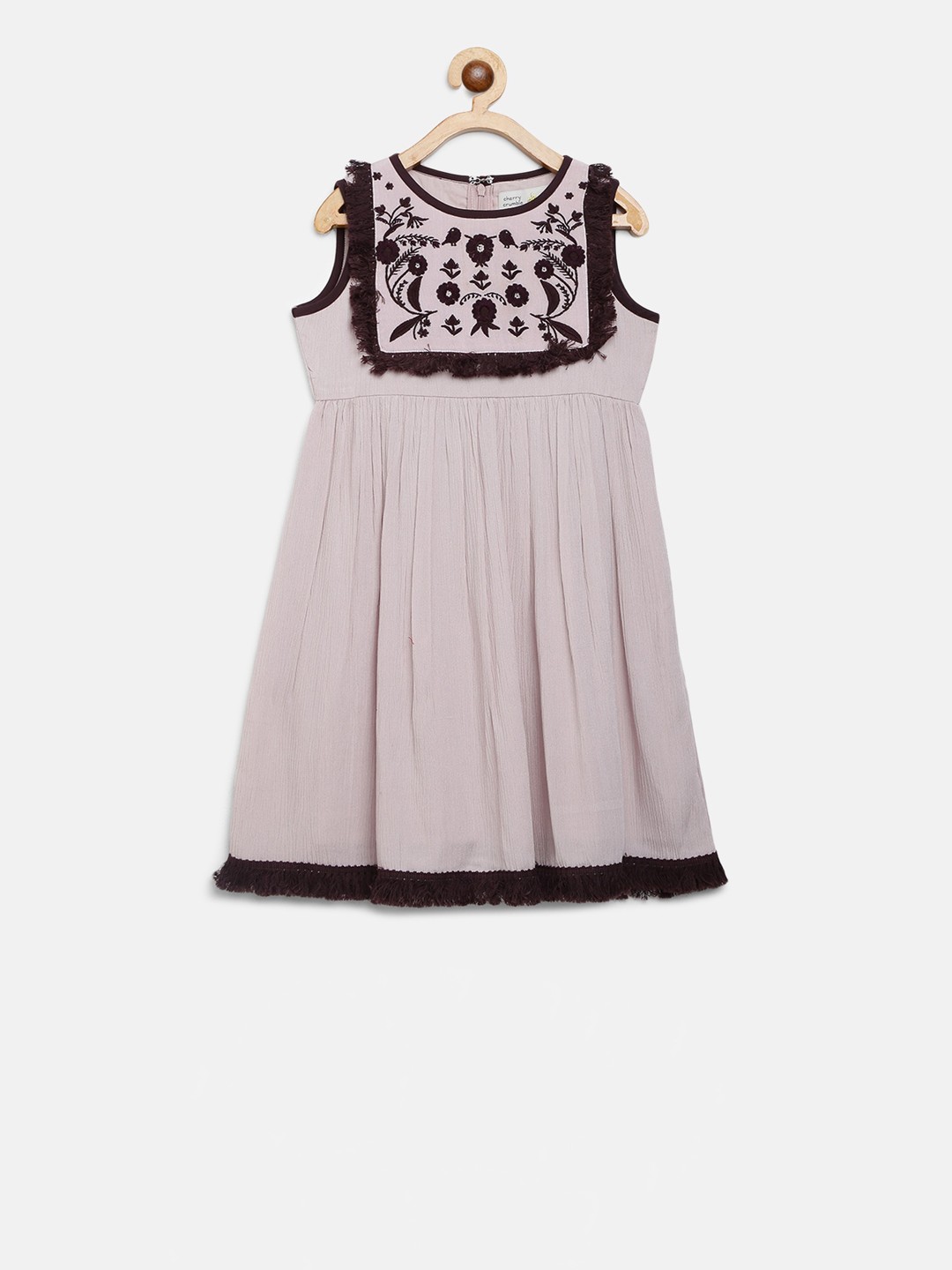

Cherry Crumble Girls Mauve Printed Fit and Flare Dress