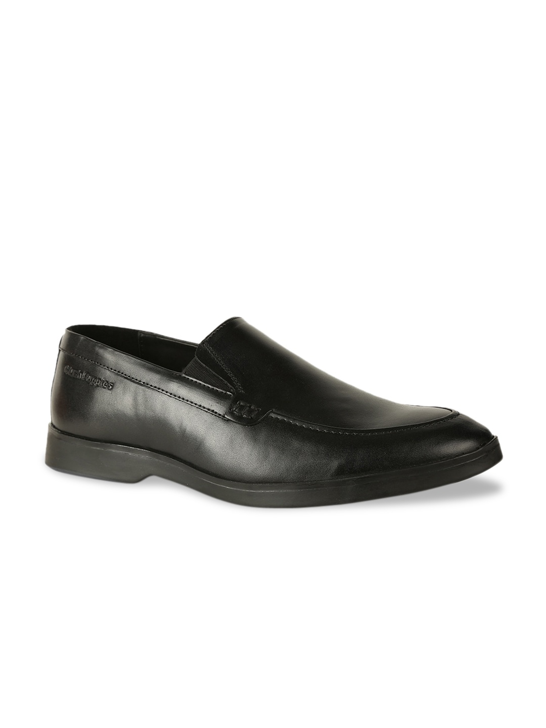 

Hush Puppies Men Black Solid Leather Formal Slip-Ons