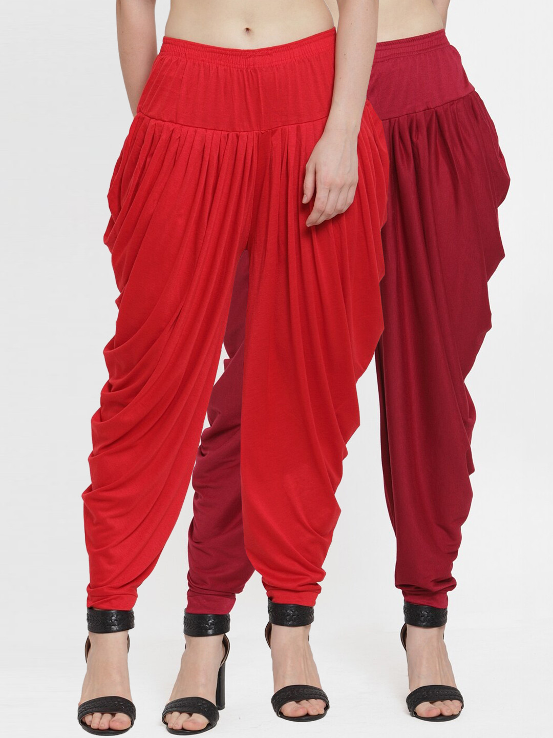 

GRACIT Women Pack Of 2 Solid Dhoti Salwars, Red