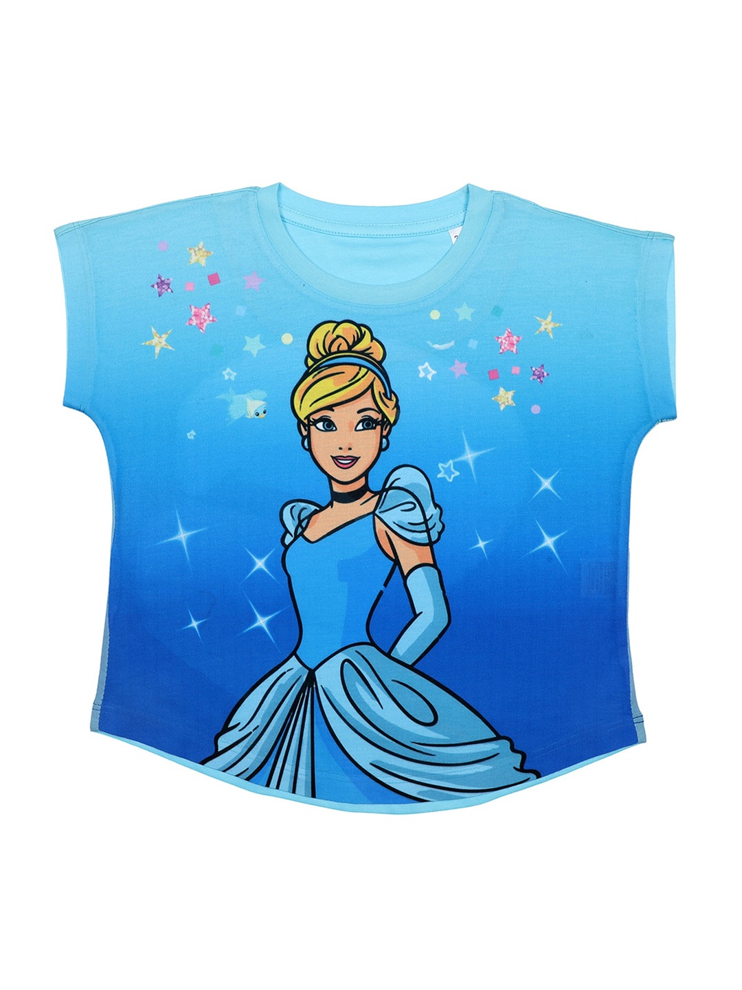 Disney by Wear Your Mind Girls Blue Cinderella Printed Top