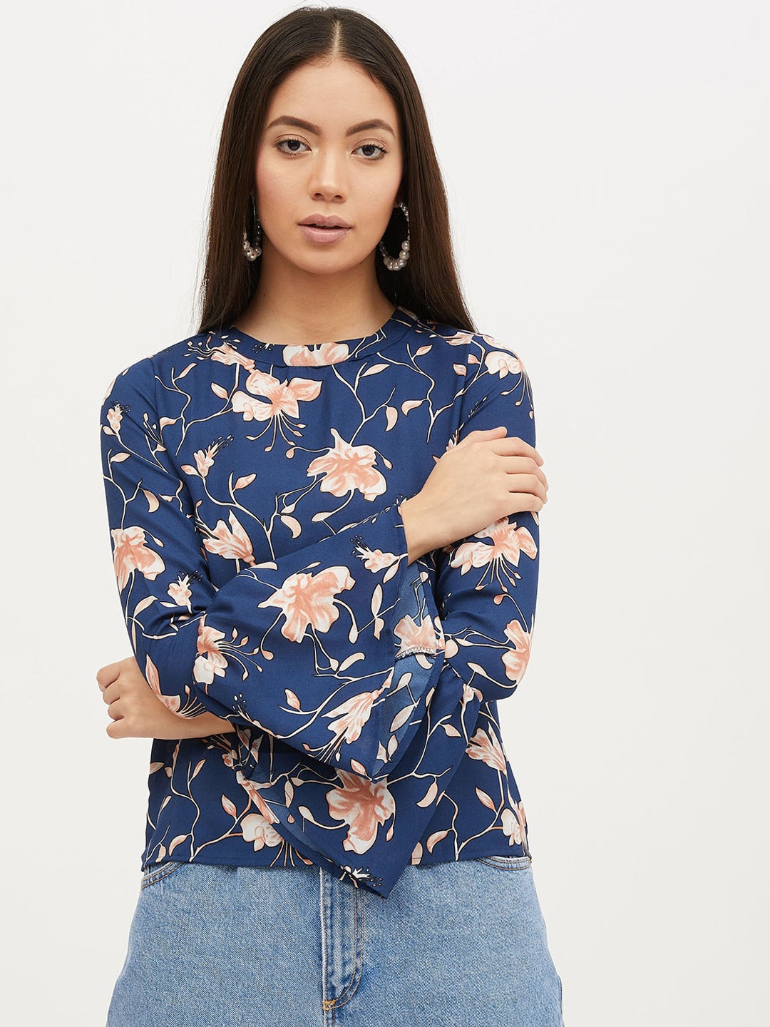 

Harpa Women Blue Printed Top
