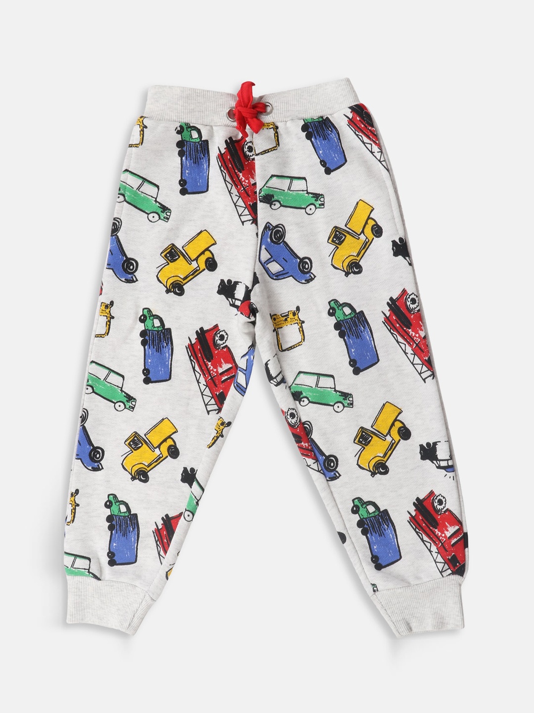

Lazy Shark Boys White & Blue Graphic Printed Slim-Fit Joggers