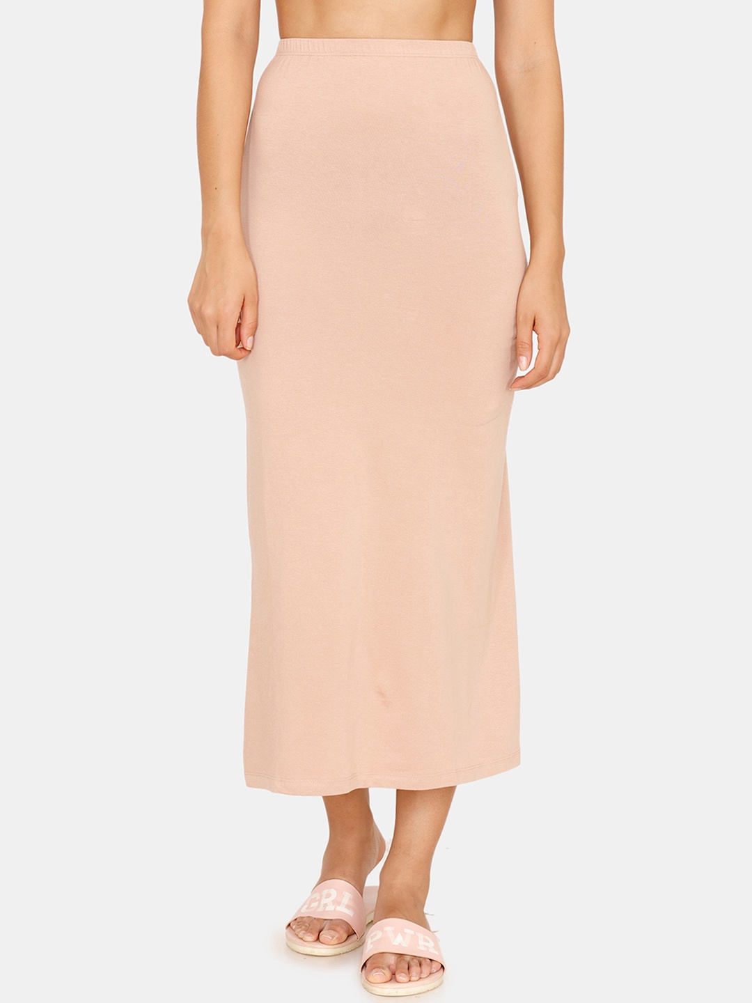 

Zivame Beige Straight Midi Pure Cotton Skirt