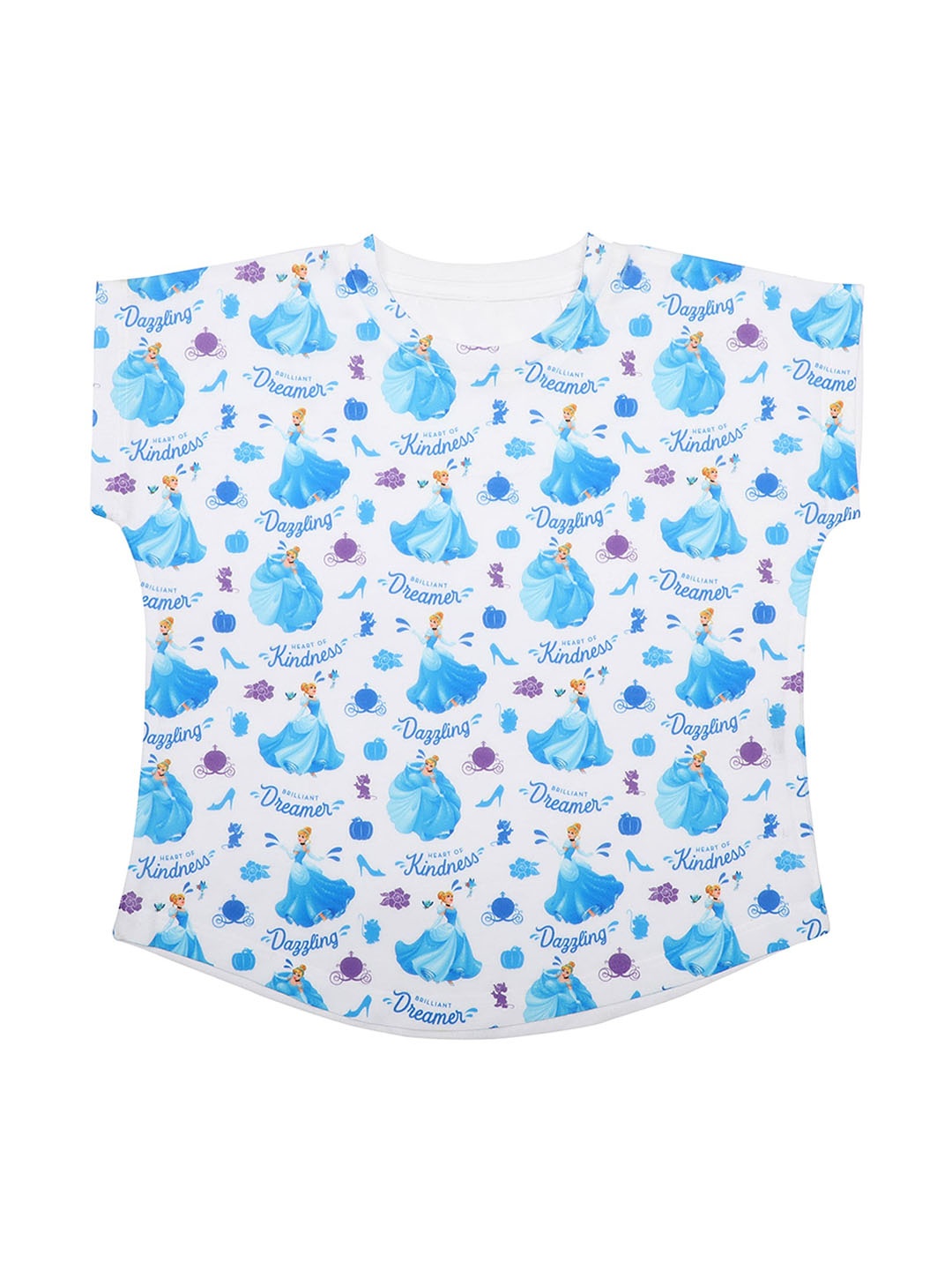 

Disney by Wear Your Mind Girls Disney Princess White Cinderella Printed Top