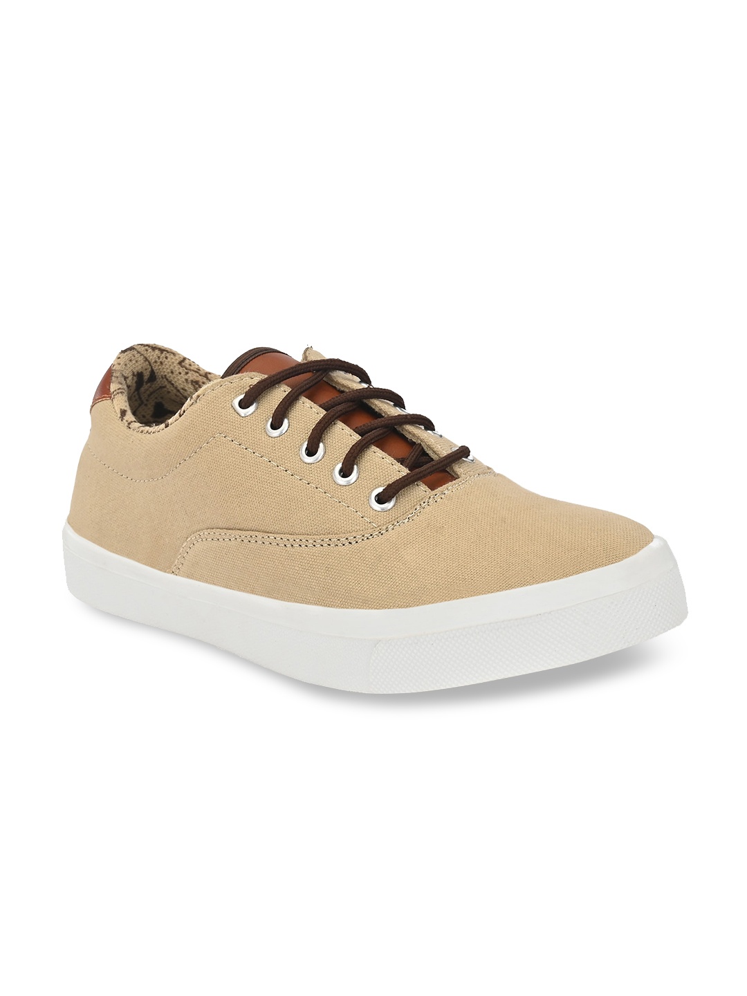 

mr.wonker Men Beige Solid Sneakers