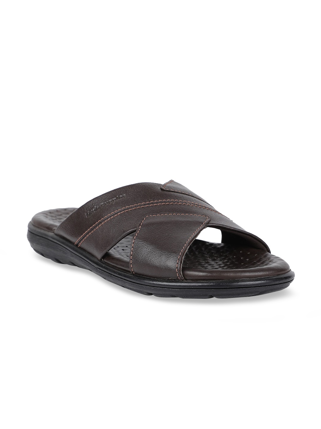 

Hush Puppies Men Brown Leather Comfort Sandals