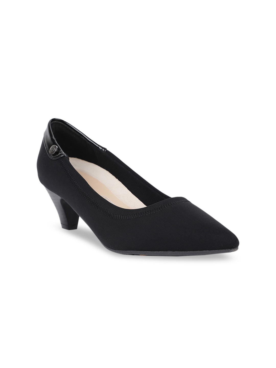 

Bata Women Black Solid Pumps