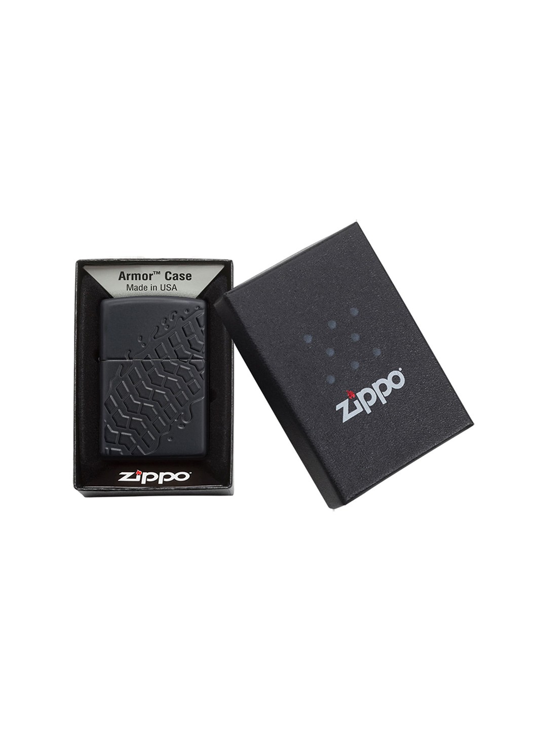 

Zippo Black Armor Tire Tread Black Matte Pocket Lighter