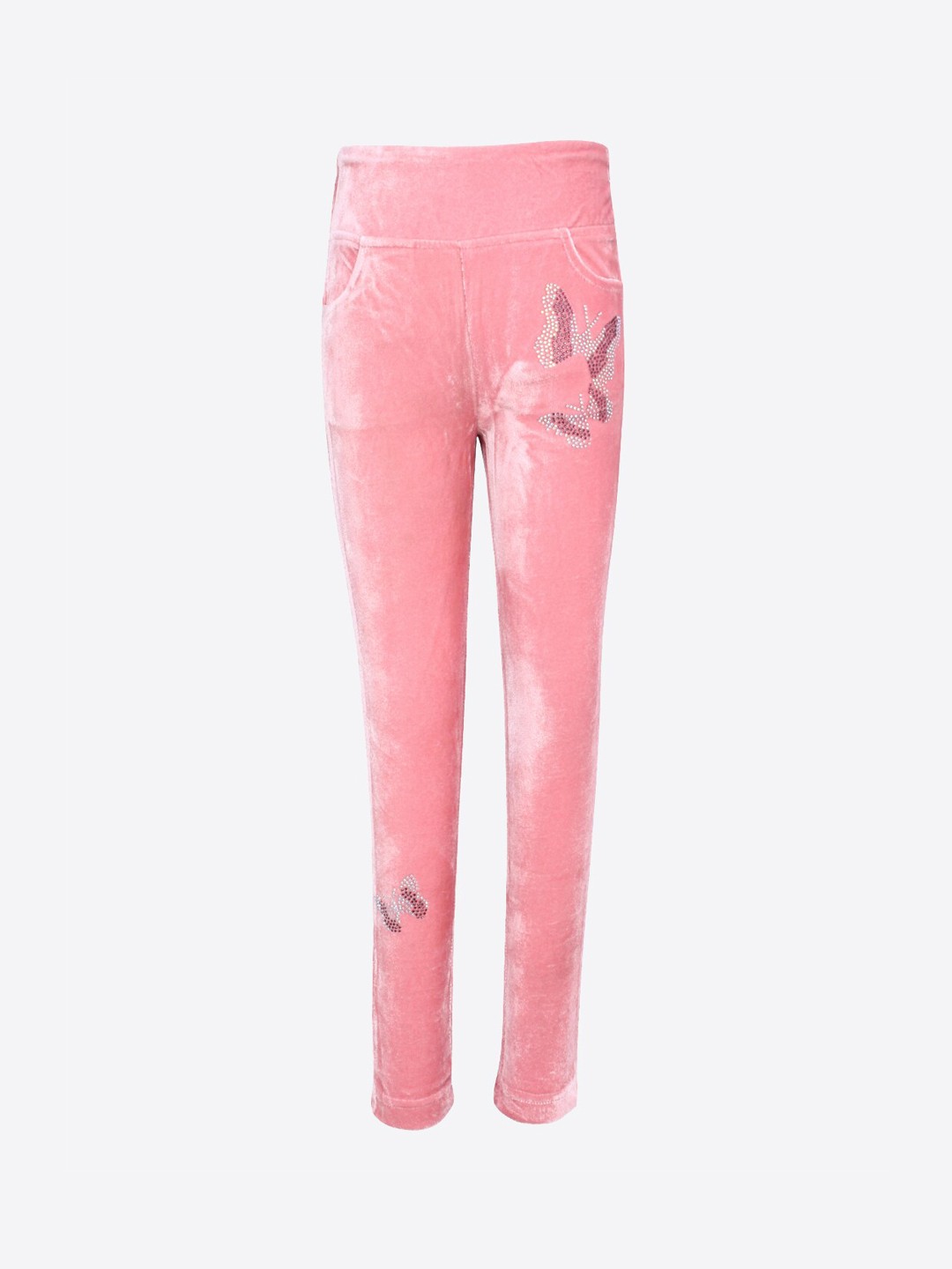 

CUTECUMBER Girls Pink Solid Ankle-Length Leggings
