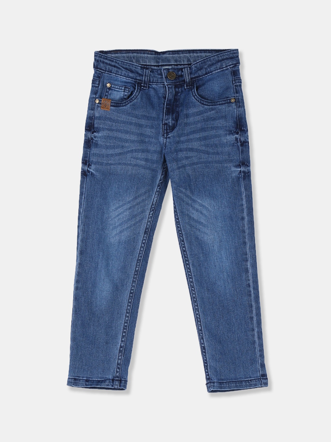 

Cherokee Boys Blue Solid Mid-Rise Clean Look Jeans