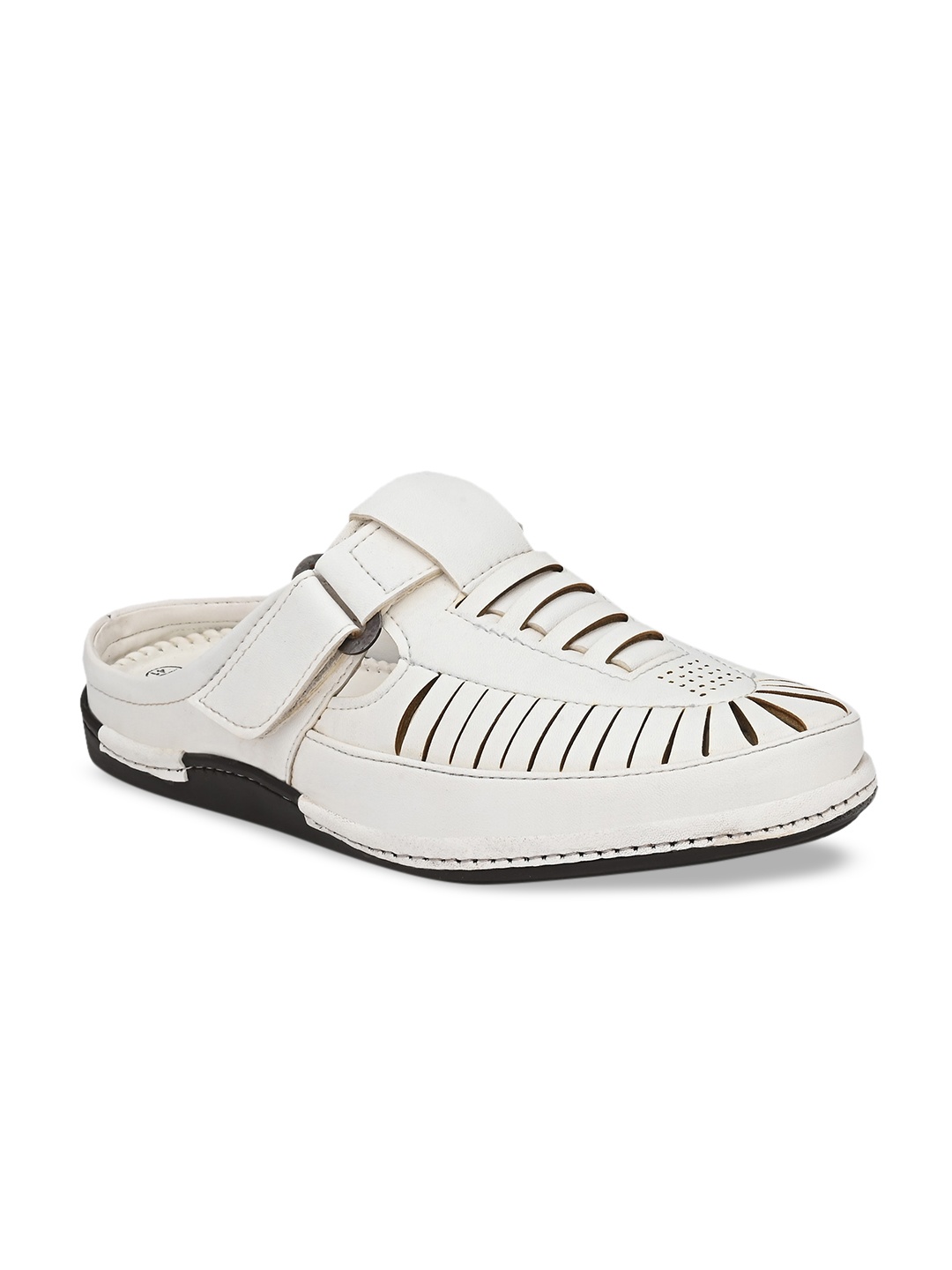 

Eego Italy Men White Shoe-Style Sandals