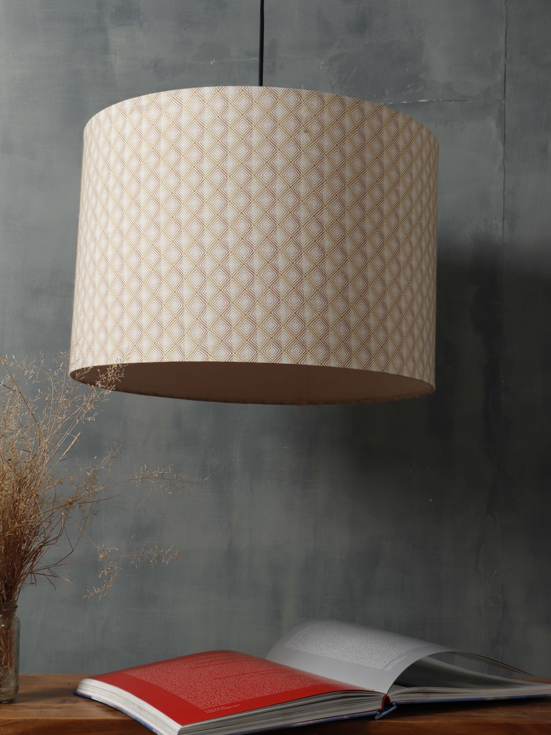 Grated Ginger Beige Printed Contemporary Hanging Light