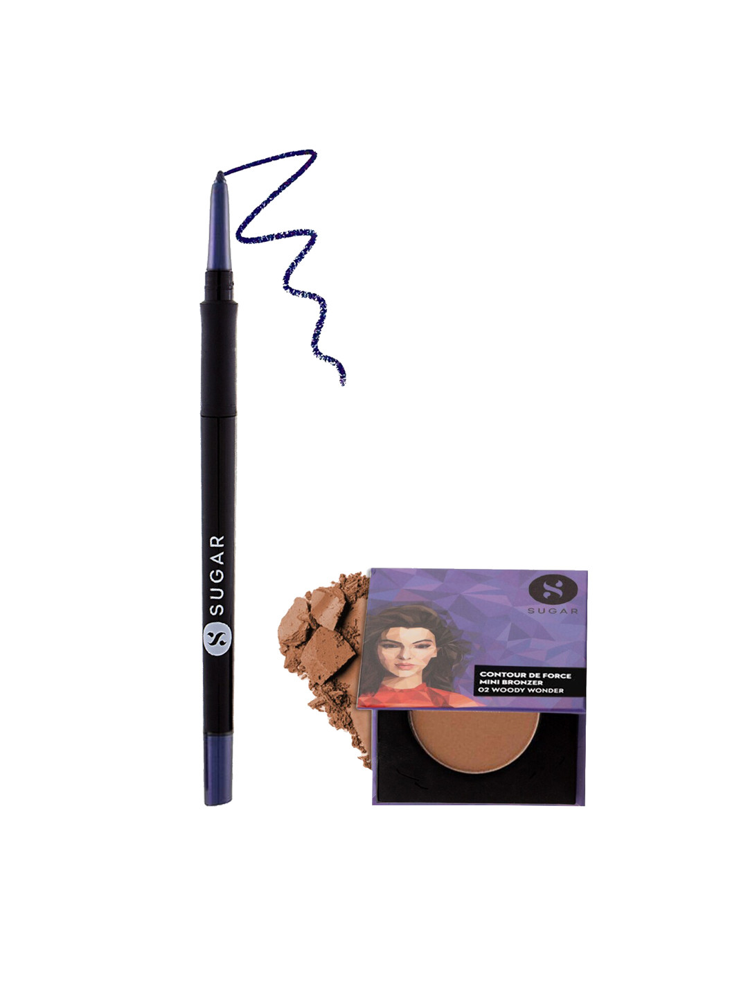 

SUGAR Cosmetics Eyes N Shine Combo - Woody Wonder 02 & Still Got the Blues 02, Black